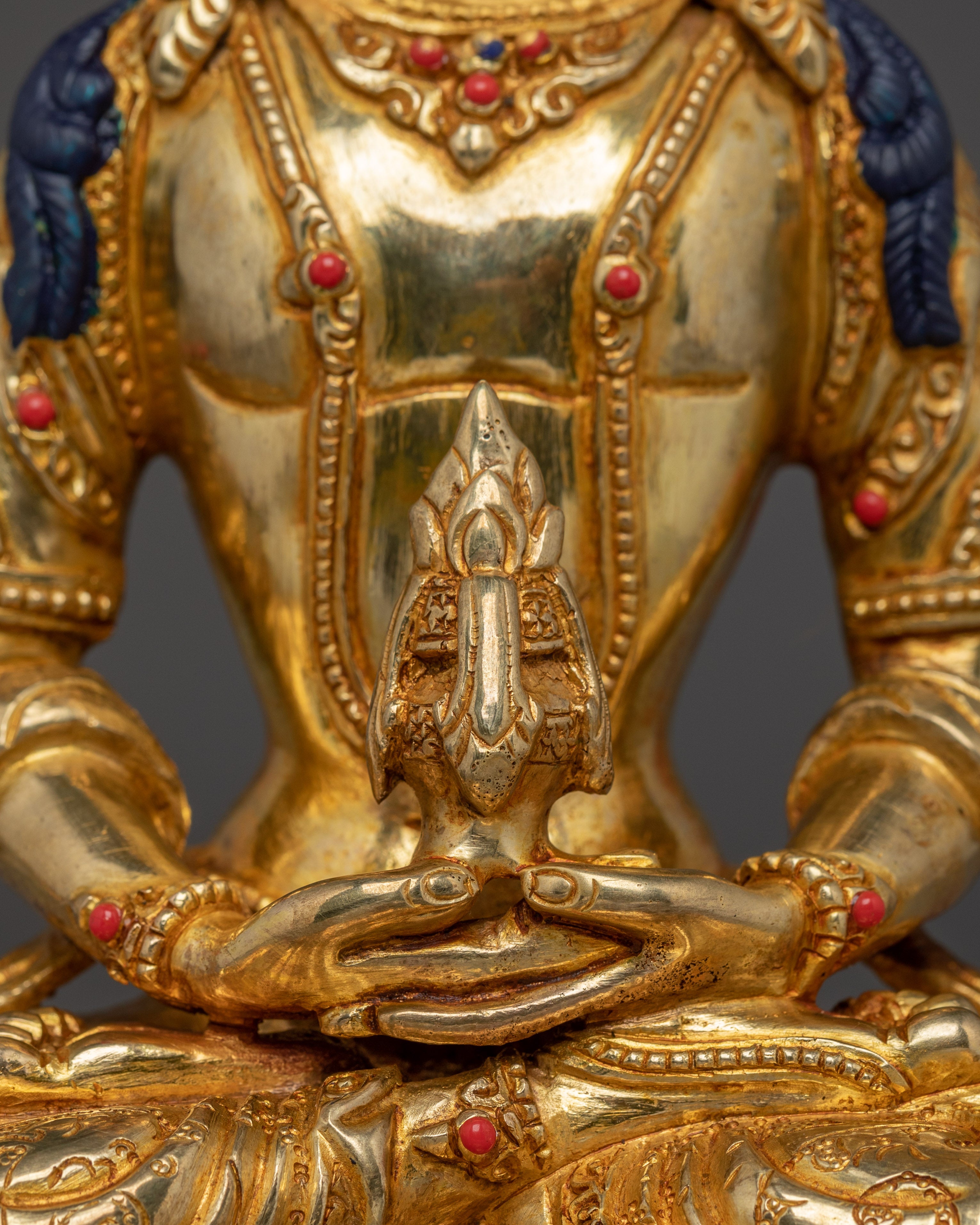 Handmade Golden Amitayus Sculpture | Himalayan Crafted Icon for Healing