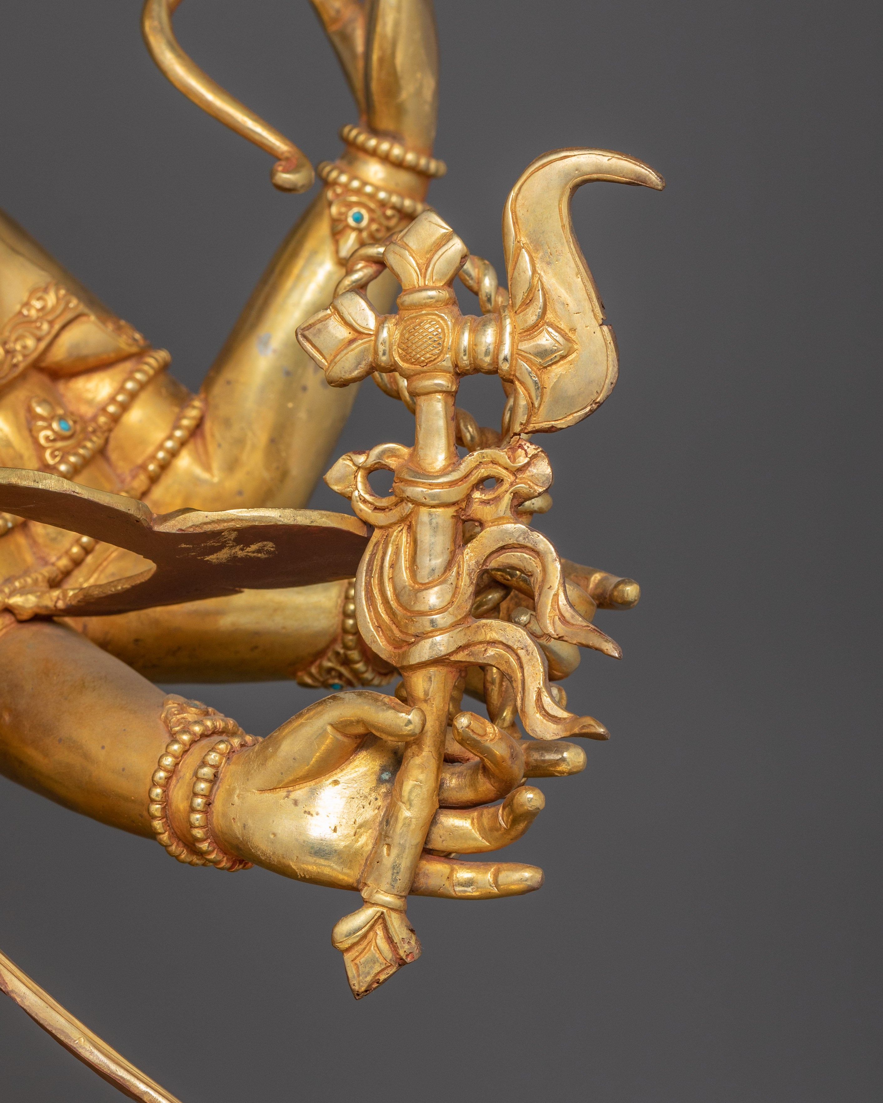 Gold Gilded Kunzang Gyalwa Dupa | Nepali Handcrafted Icon of Peace