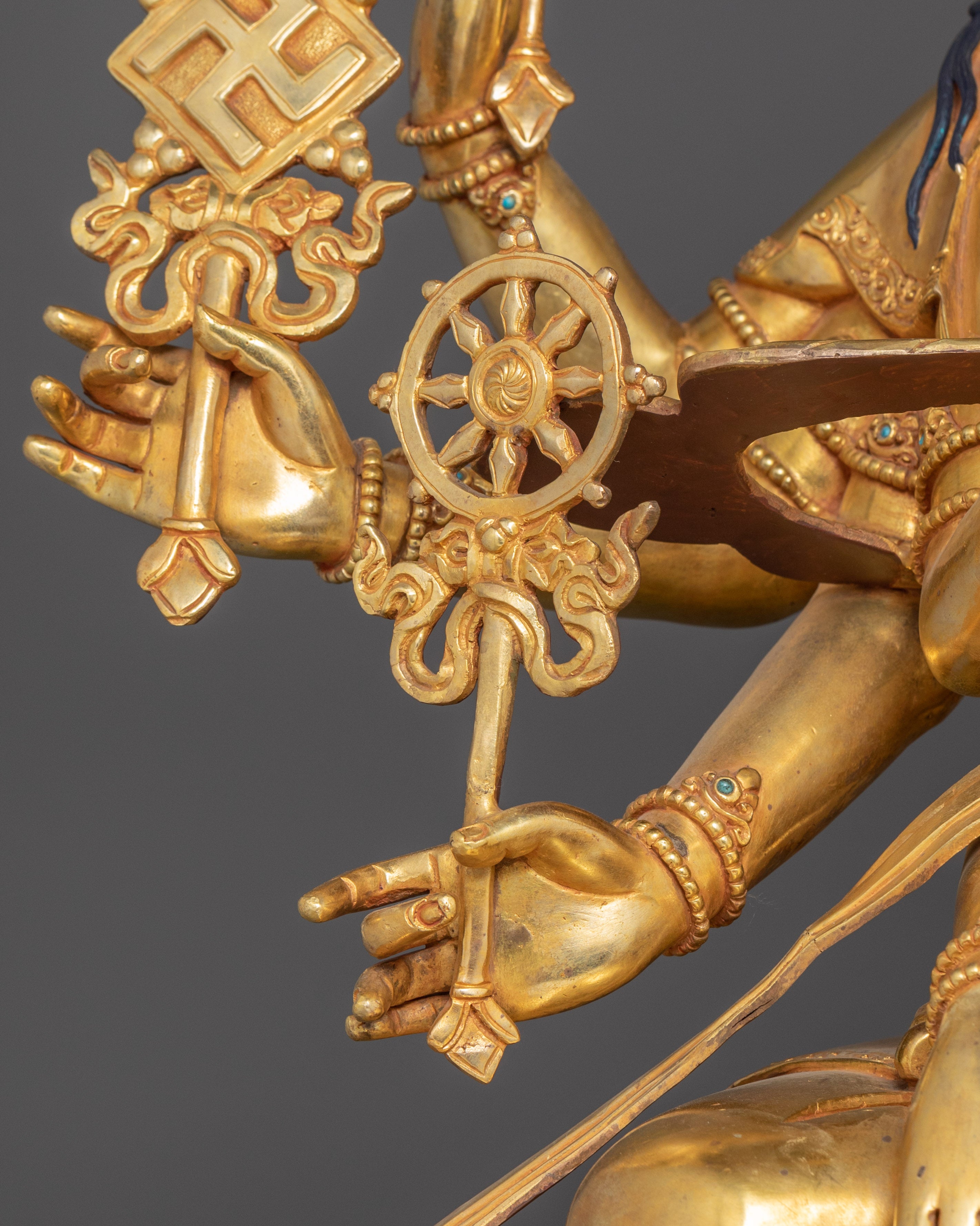 Gold Gilded Kunzang Gyalwa Dupa | Nepali Handcrafted Icon of Peace