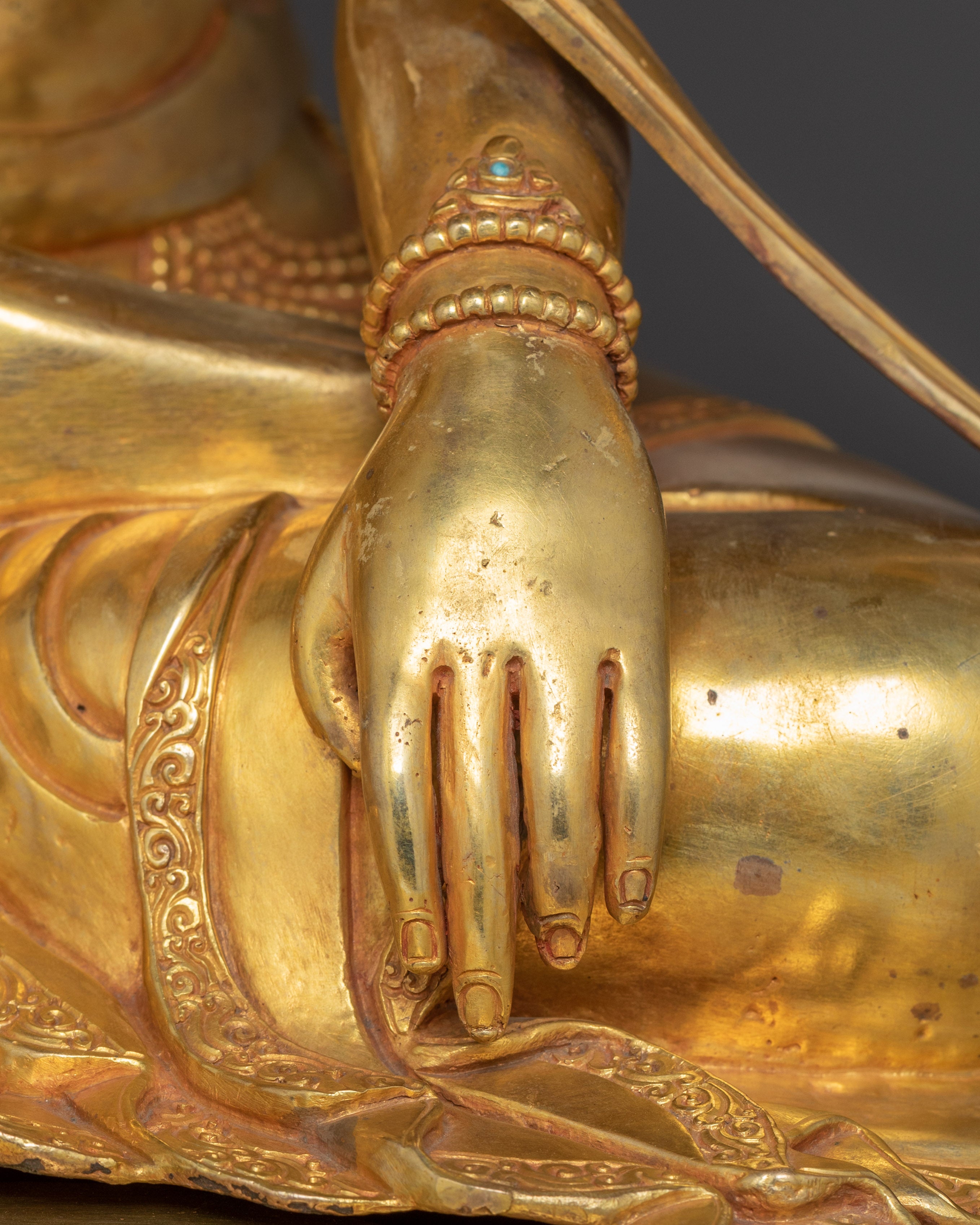 Gold Gilded Kunzang Gyalwa Dupa | Nepali Handcrafted Icon of Peace