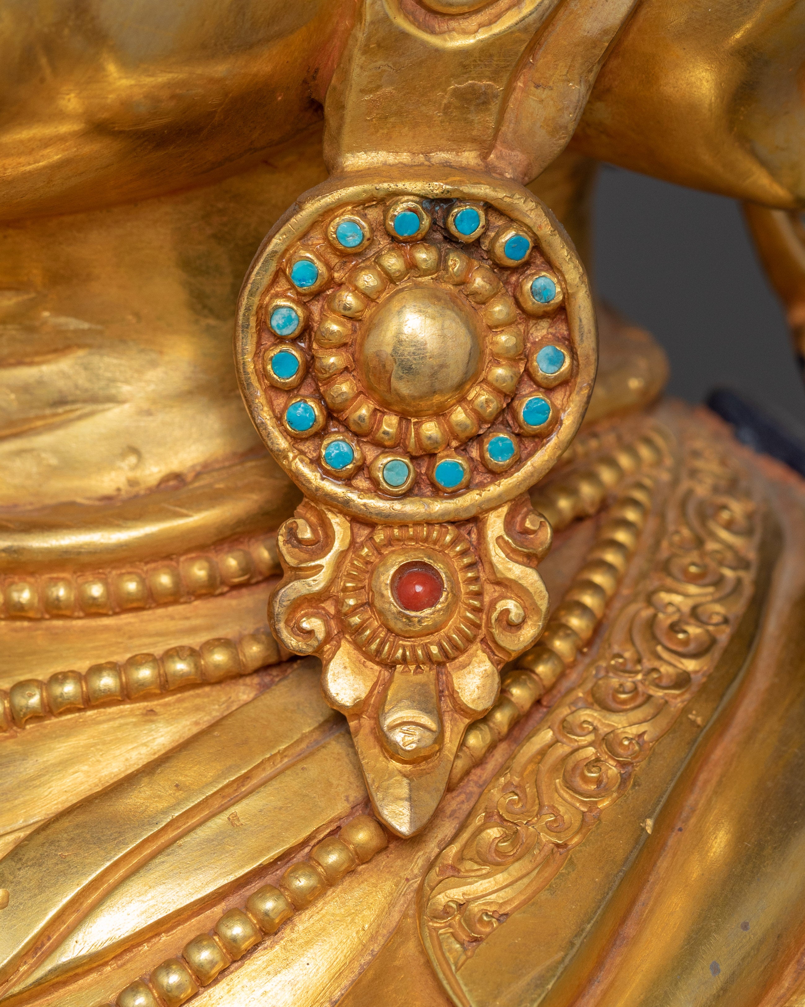 Gold Gilded Kunzang Gyalwa Dupa | Nepali Handcrafted Icon of Peace