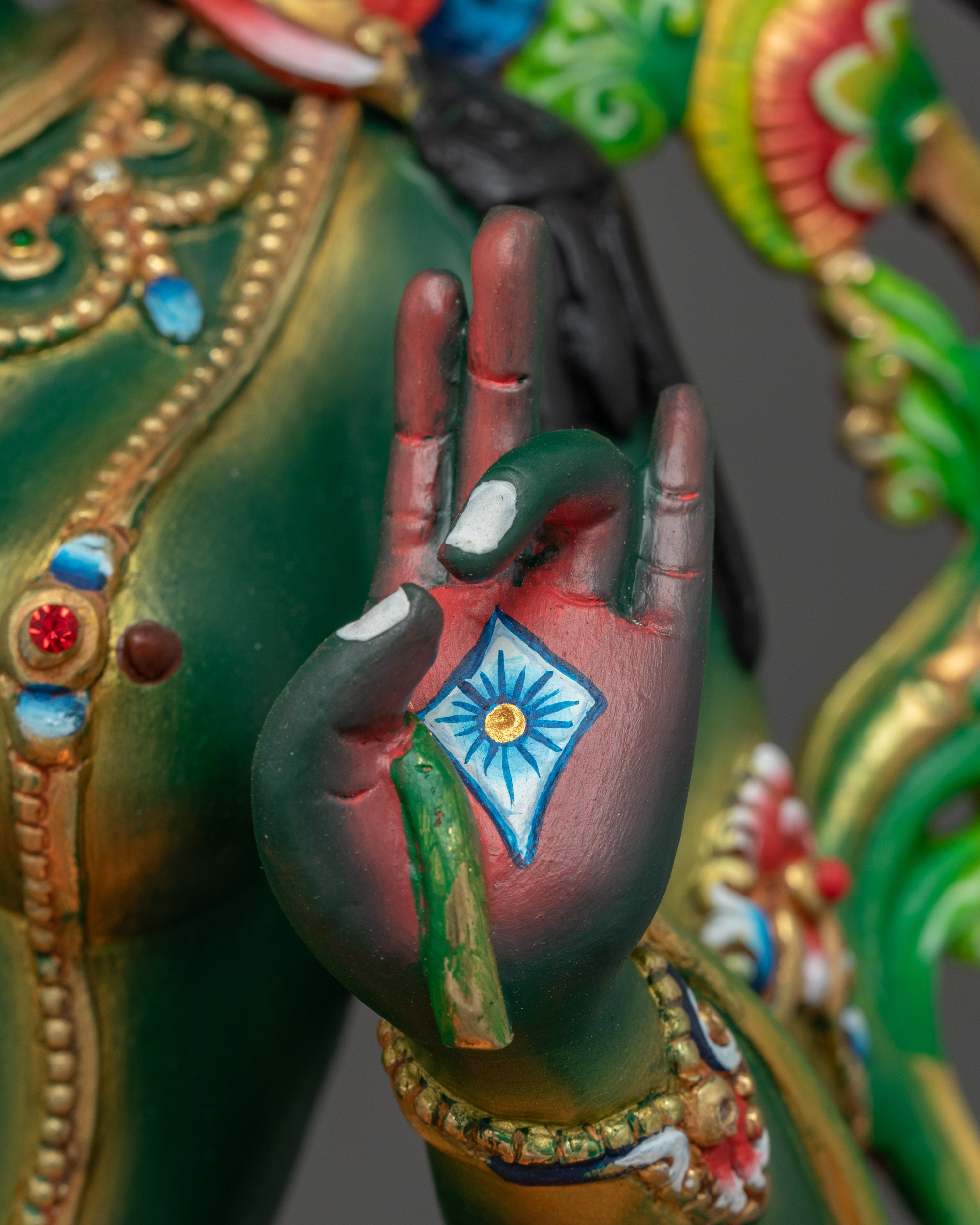 Radiant Colourful Shyama Tara Figurine | Green Tara - Mother of Liberation