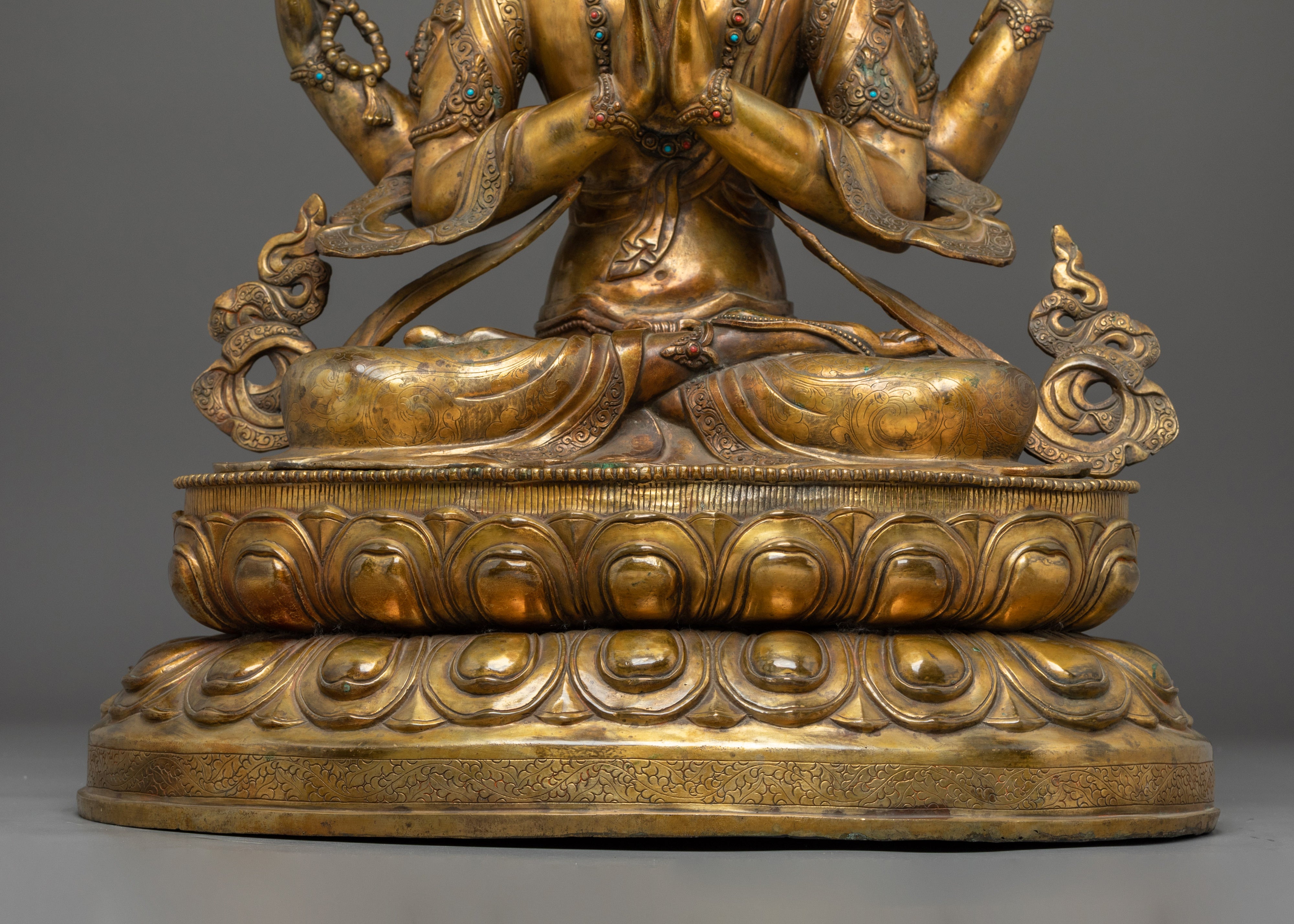 Chenrezig Buddhist Art for Spiritual Altars | Buddhist Altar Deity Sculpture
