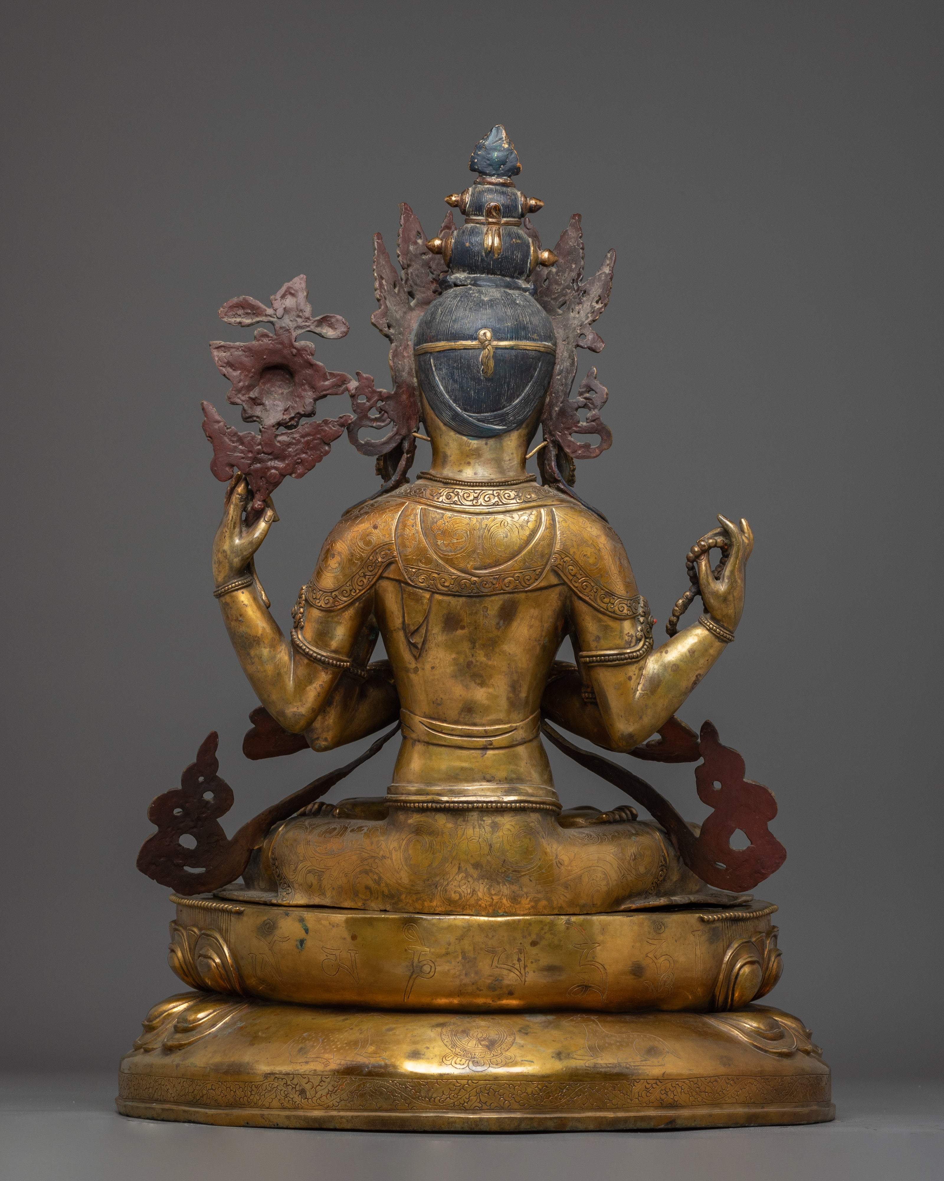 Chenrezig Buddhist Art for Spiritual Altars | Buddhist Altar Deity Sculpture