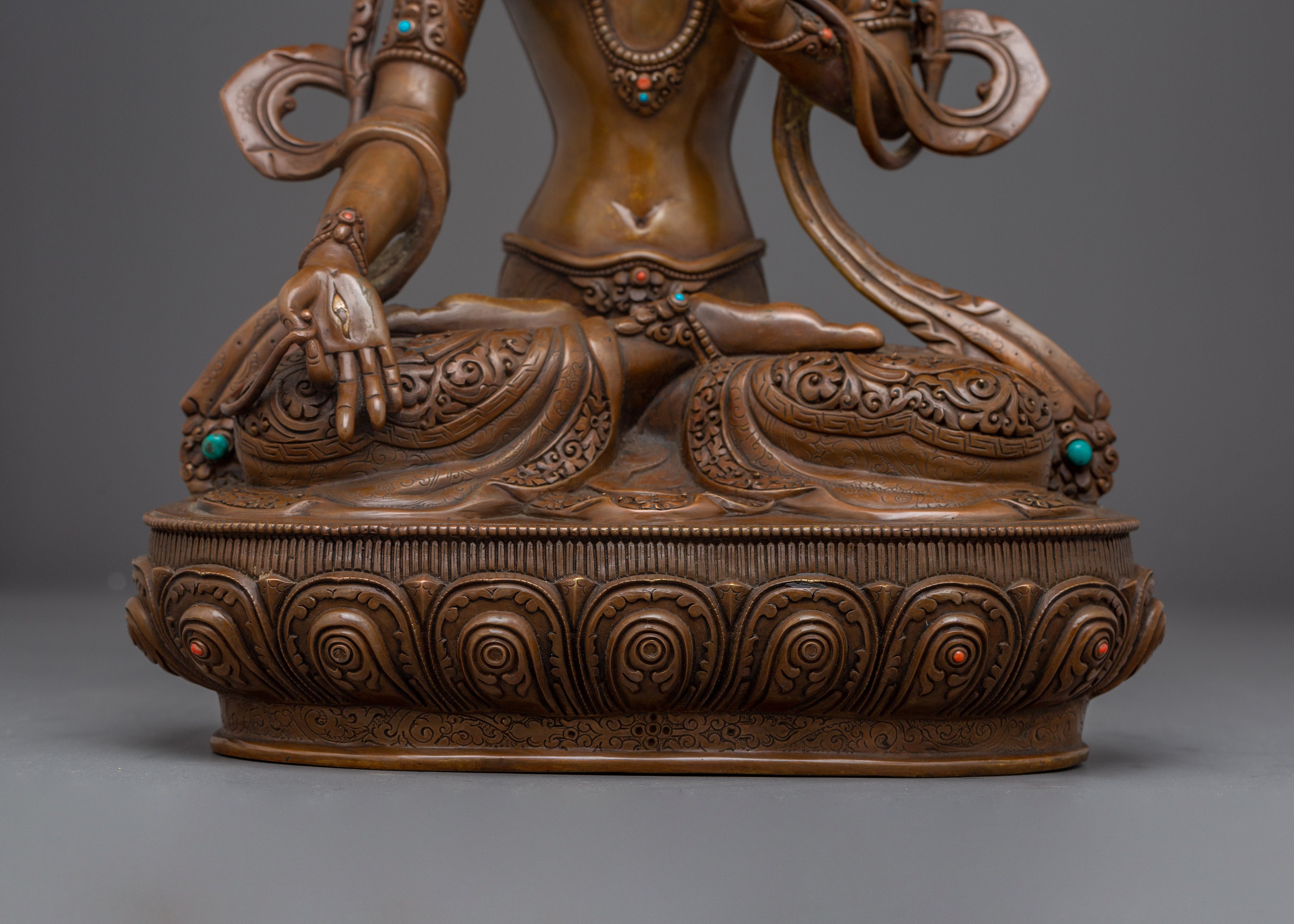 Oxidized White Tara Statue: Buddhist Healing Goddess