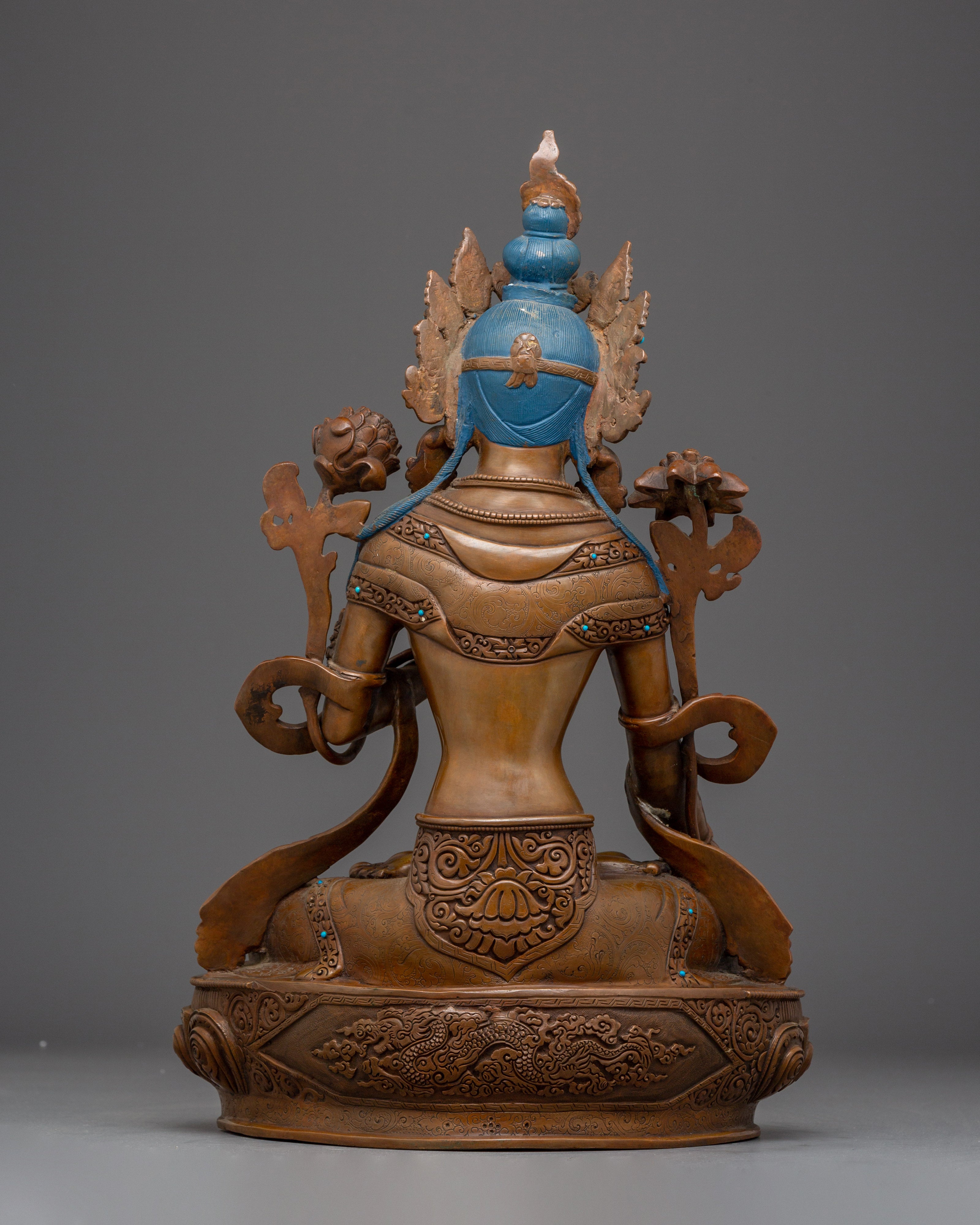 Oxidized White Tara Statue: Buddhist Healing Goddess