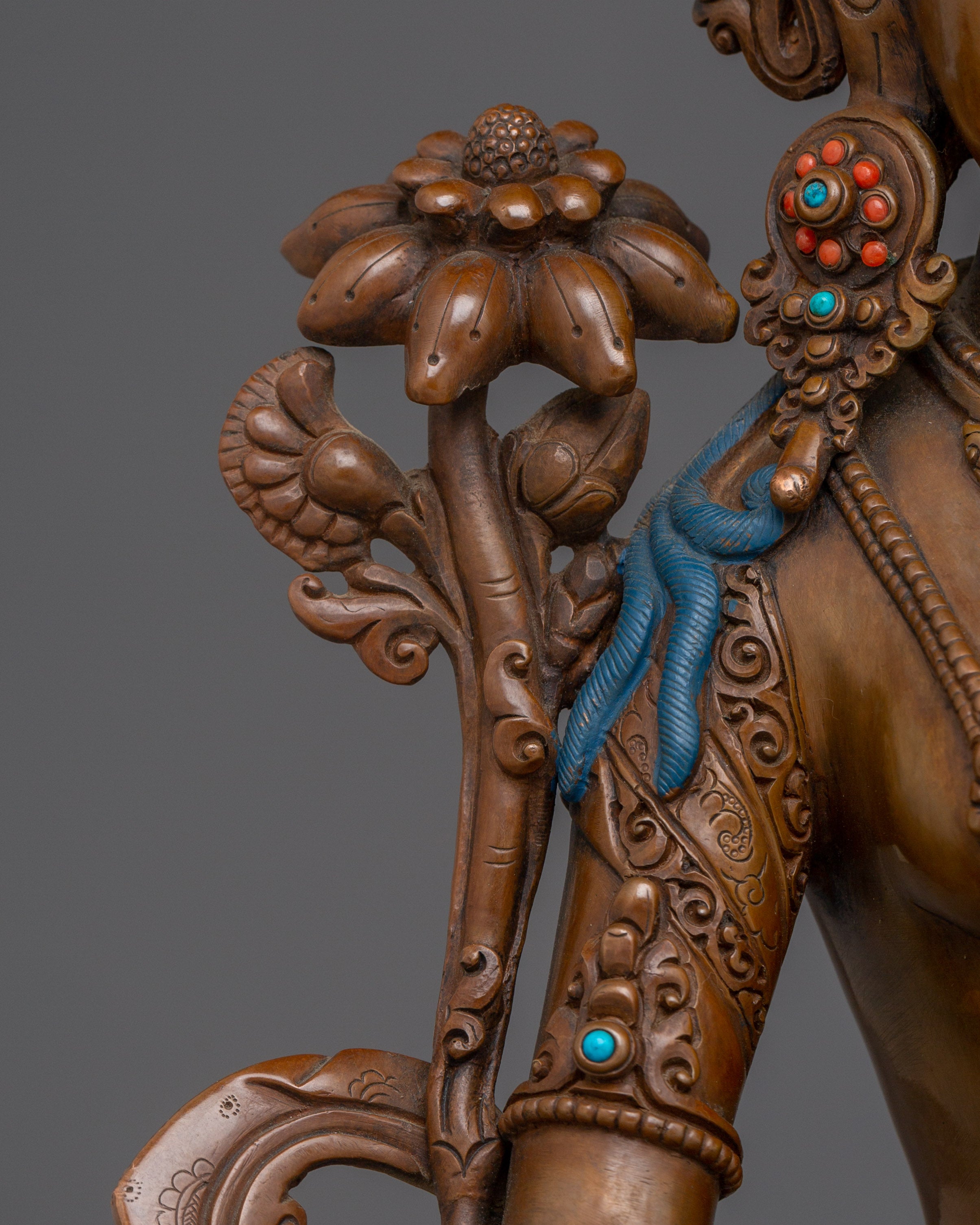 Oxidized White Tara Statue: Buddhist Healing Goddess