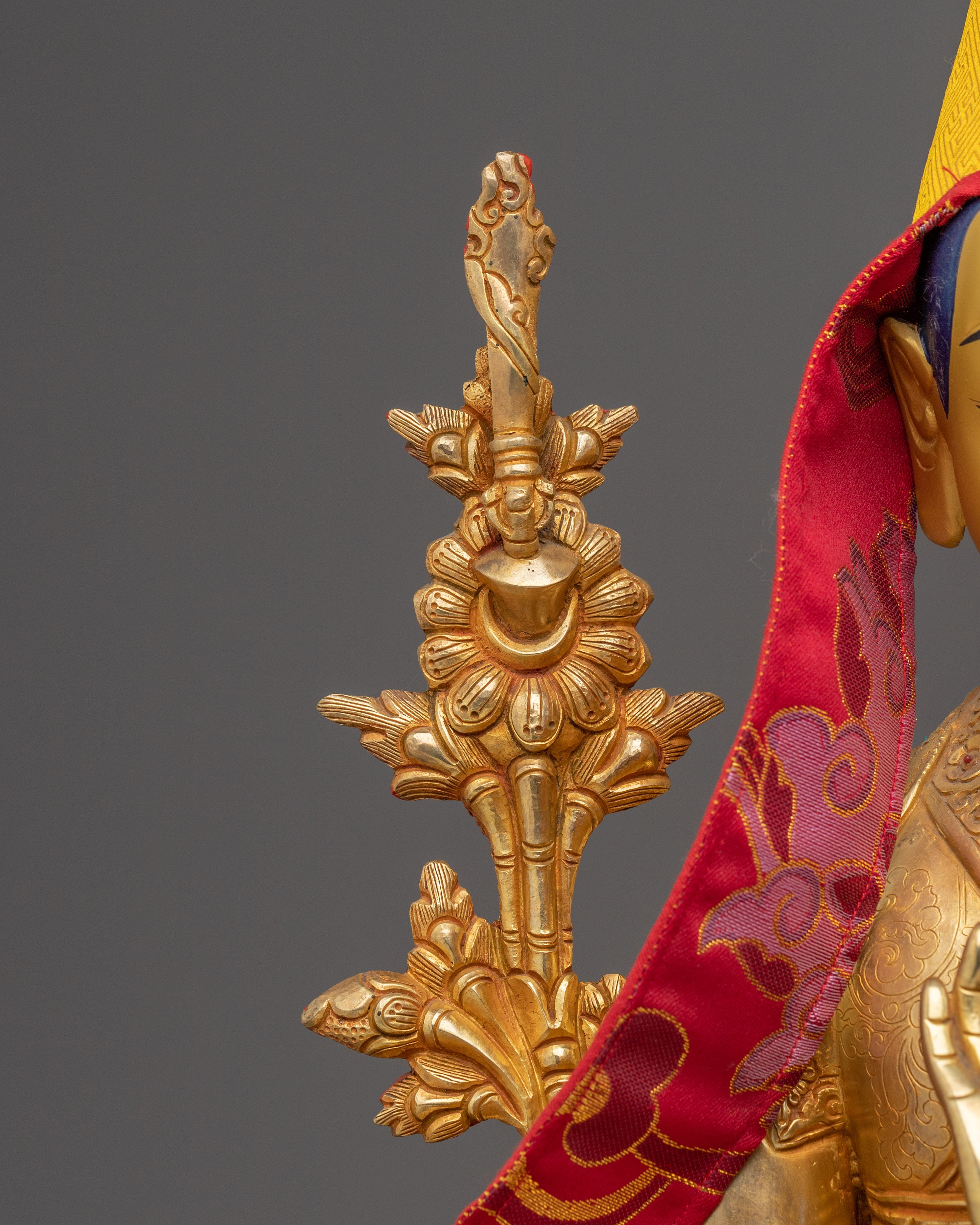 Buddhist Guru Tshongkhapa Statue | Golden Handmade Sculpture