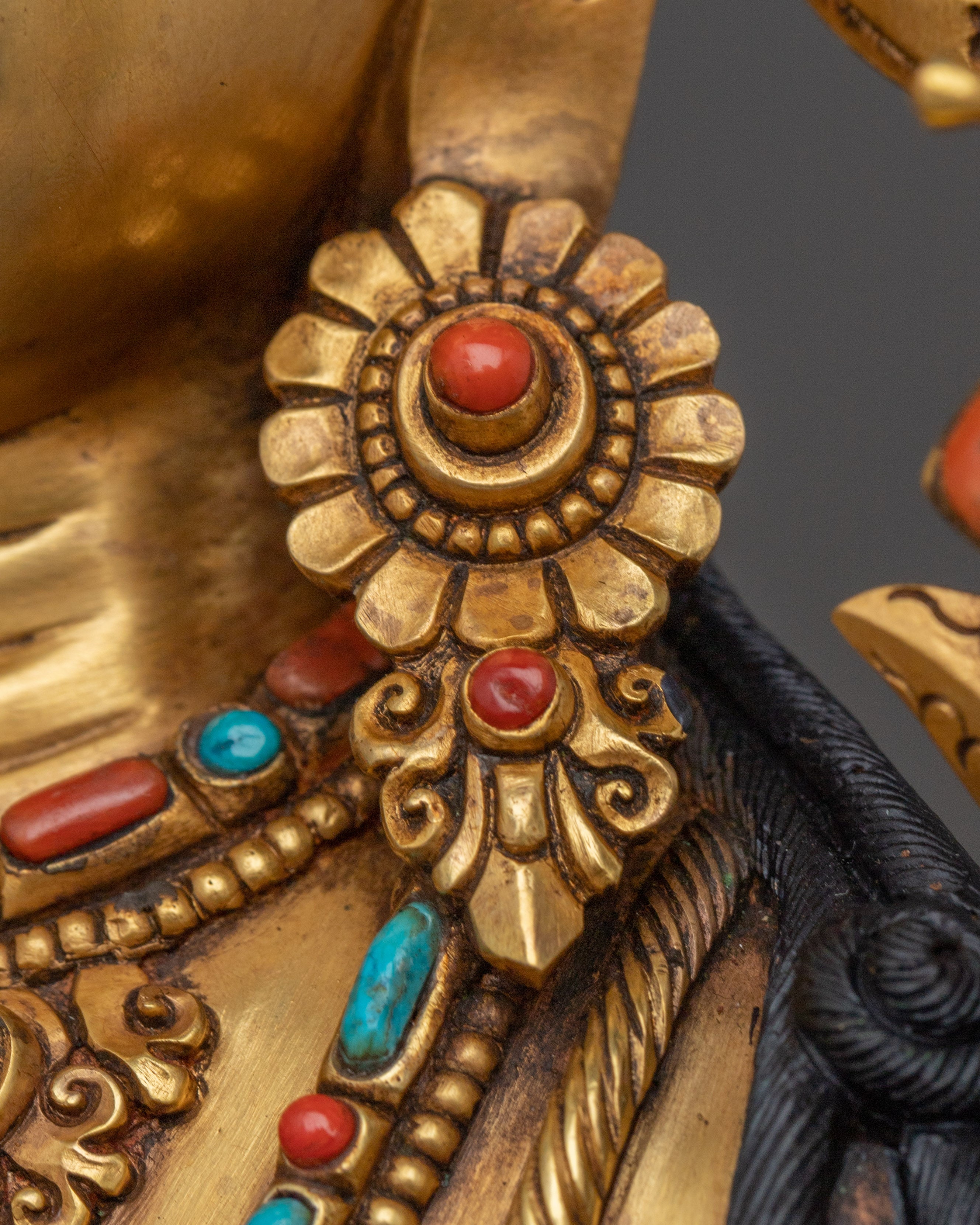 Himalayan Indra Statue | Nepali Gold Gilded Artwork