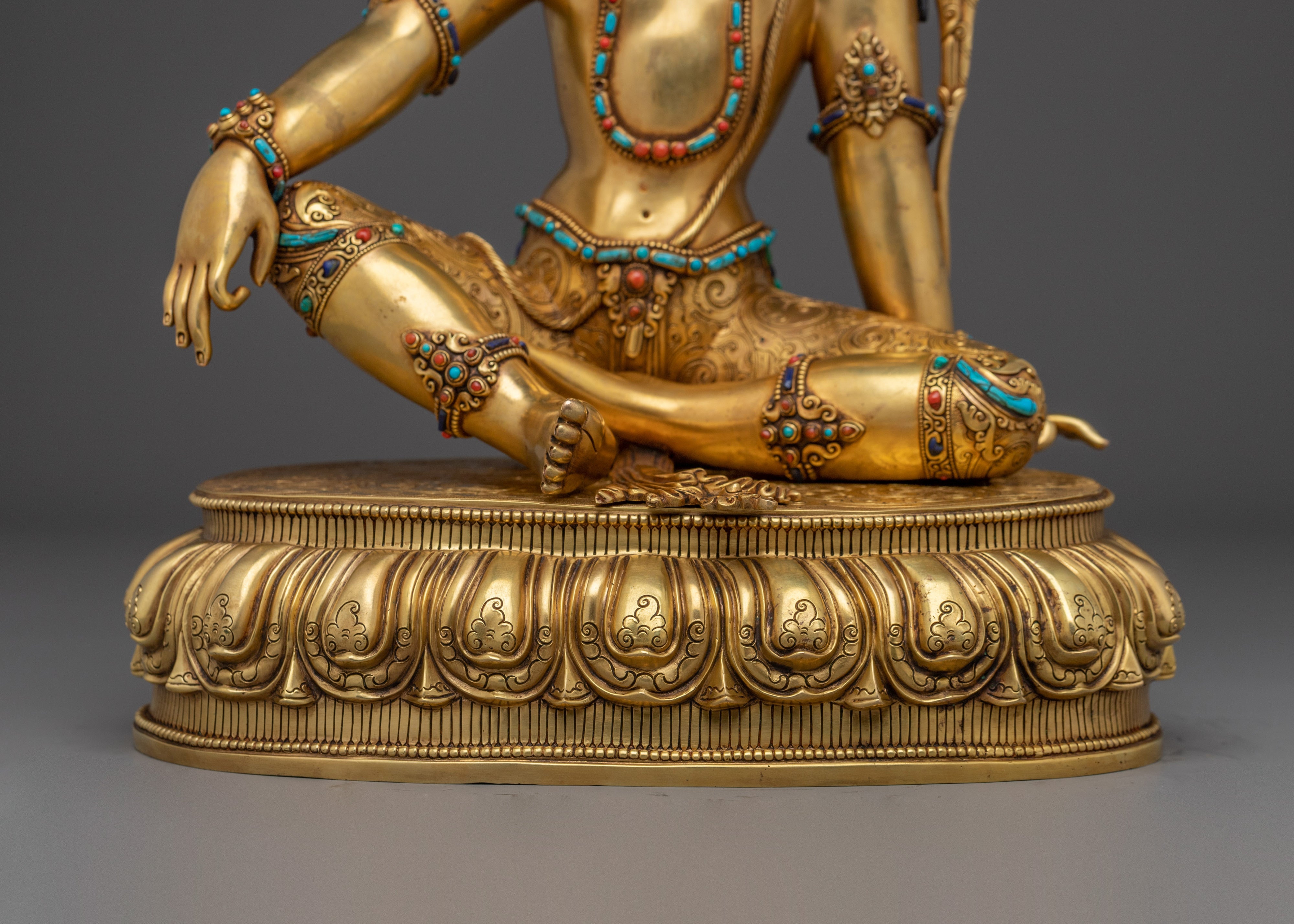 Himalayan Indra Statue | Nepali Gold Gilded Artwork
