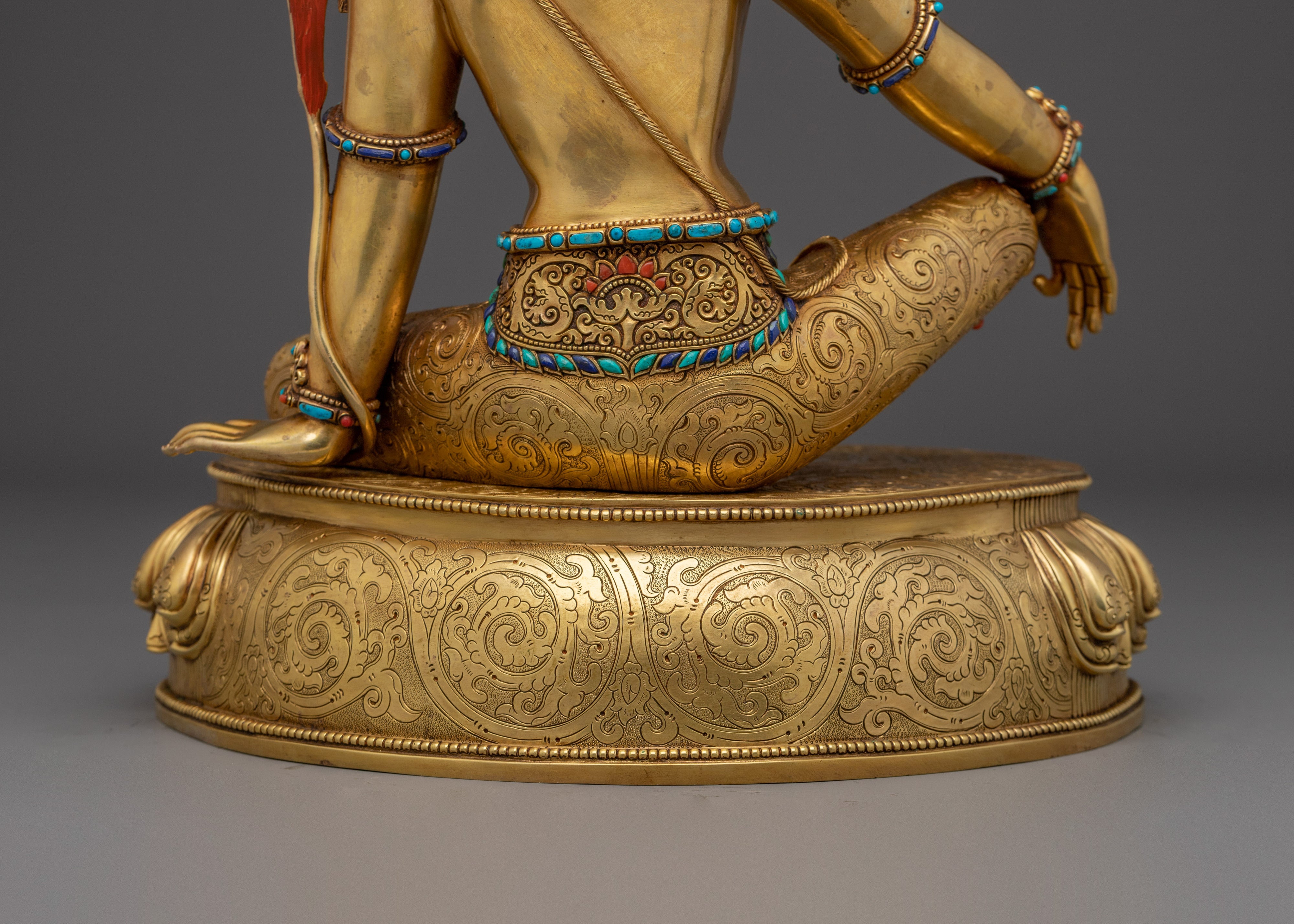 Himalayan Indra Statue | Nepali Gold Gilded Artwork