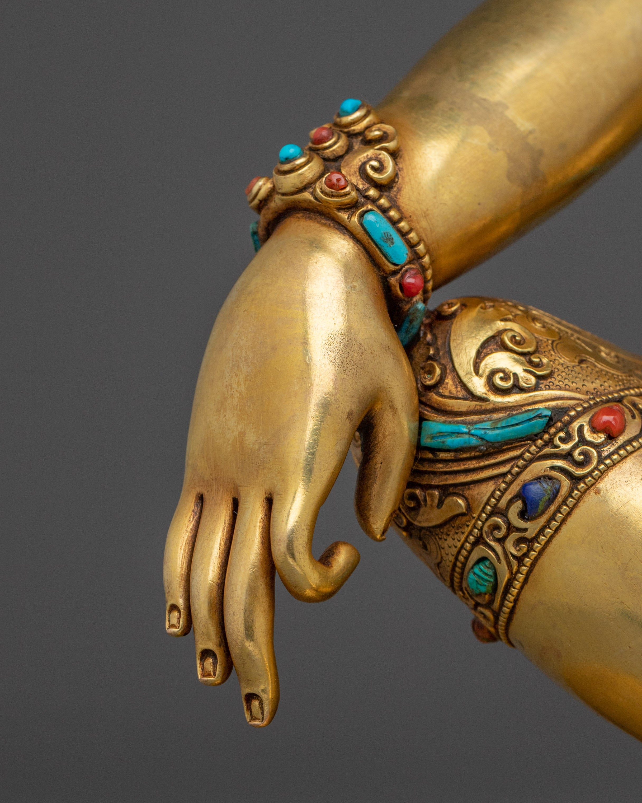 Himalayan Indra Statue | Nepali Gold Gilded Artwork