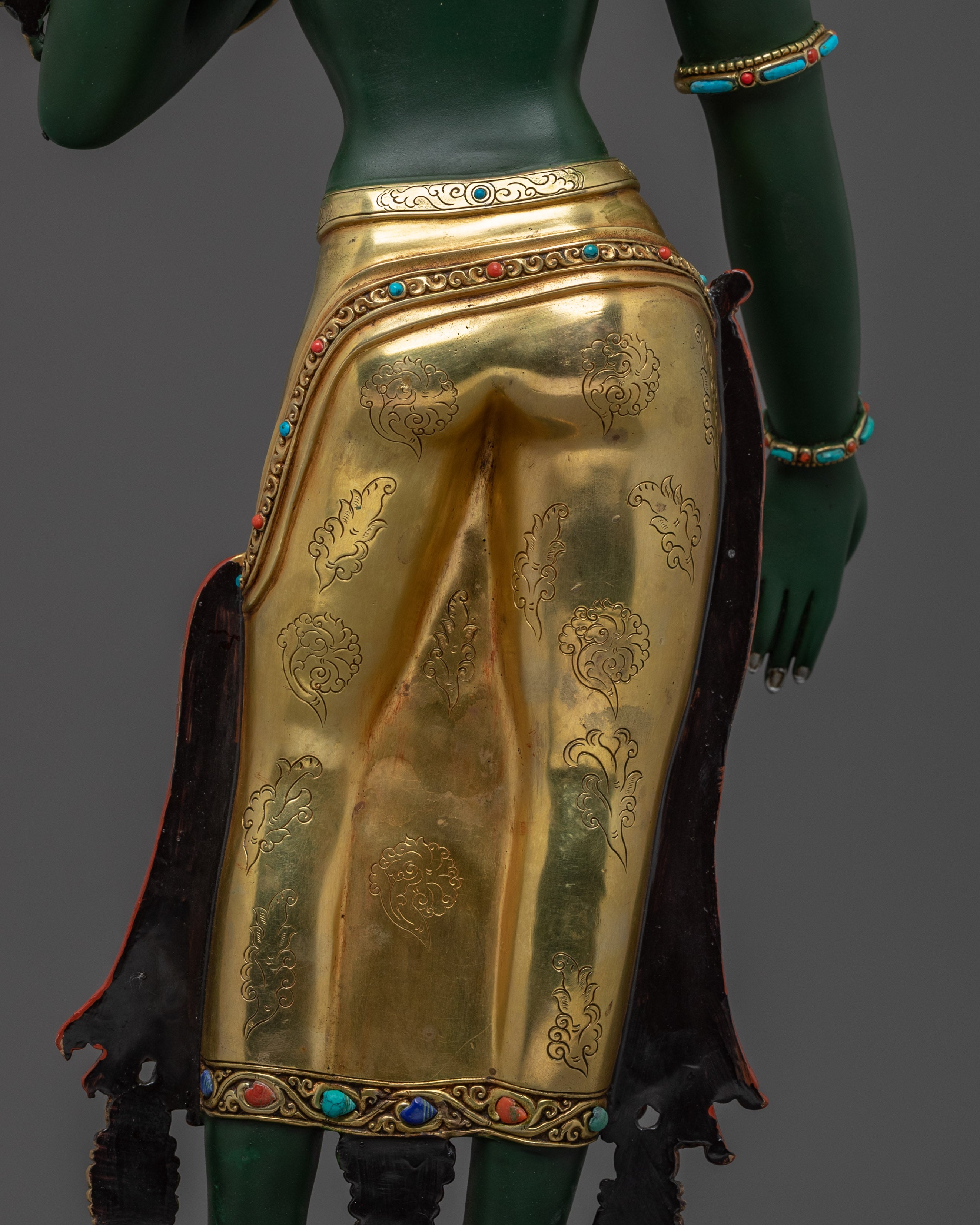 Green Tara, Lotus Light of Courage | Nepali Crafted Icon