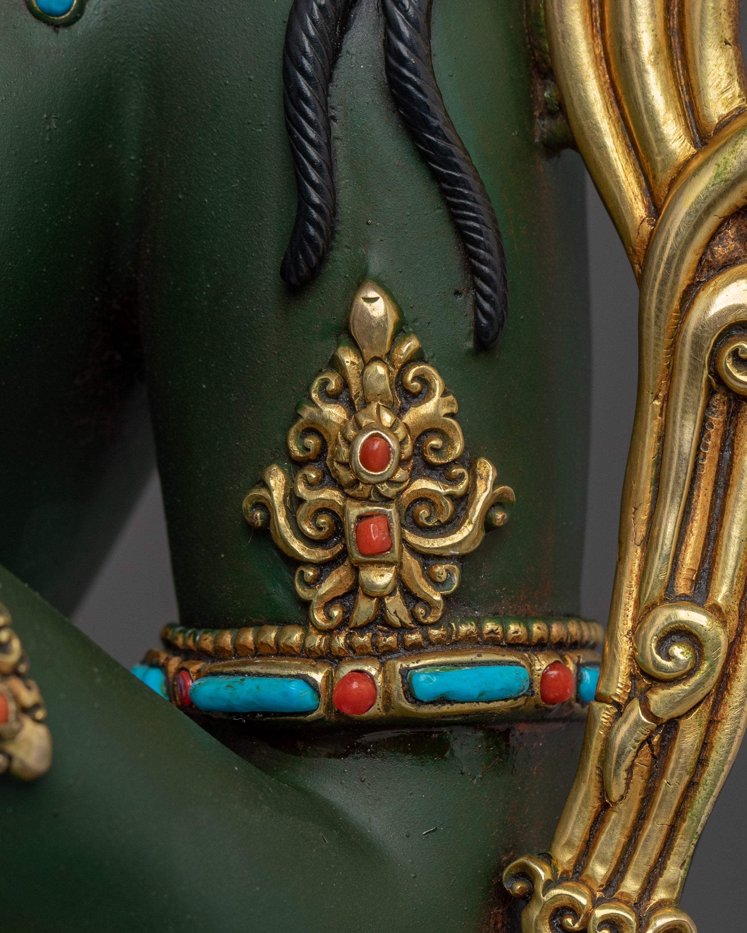 Green Tara, Lotus Light of Courage | Nepali Crafted Icon