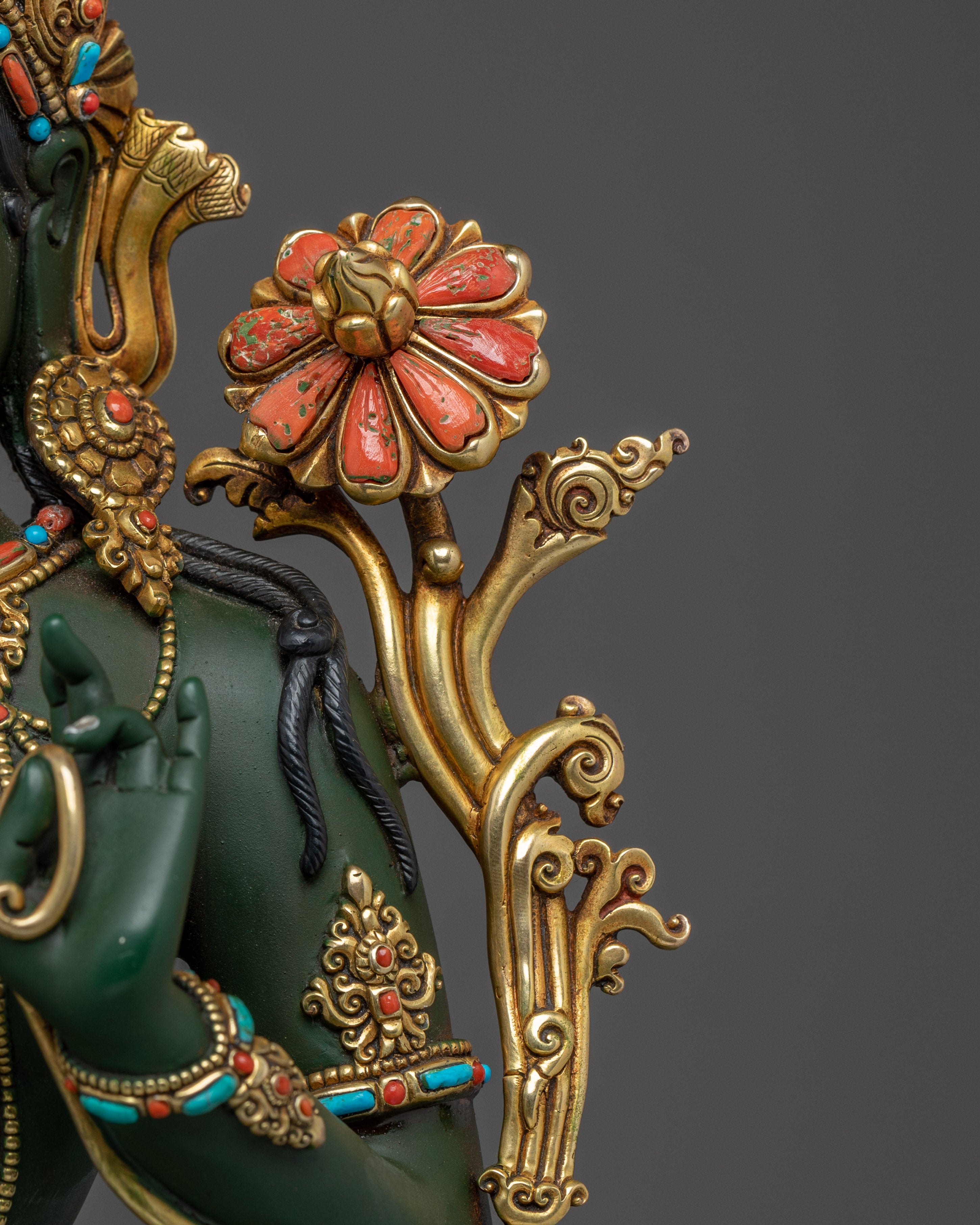 Green Tara, Lotus Light of Courage | Nepali Crafted Icon