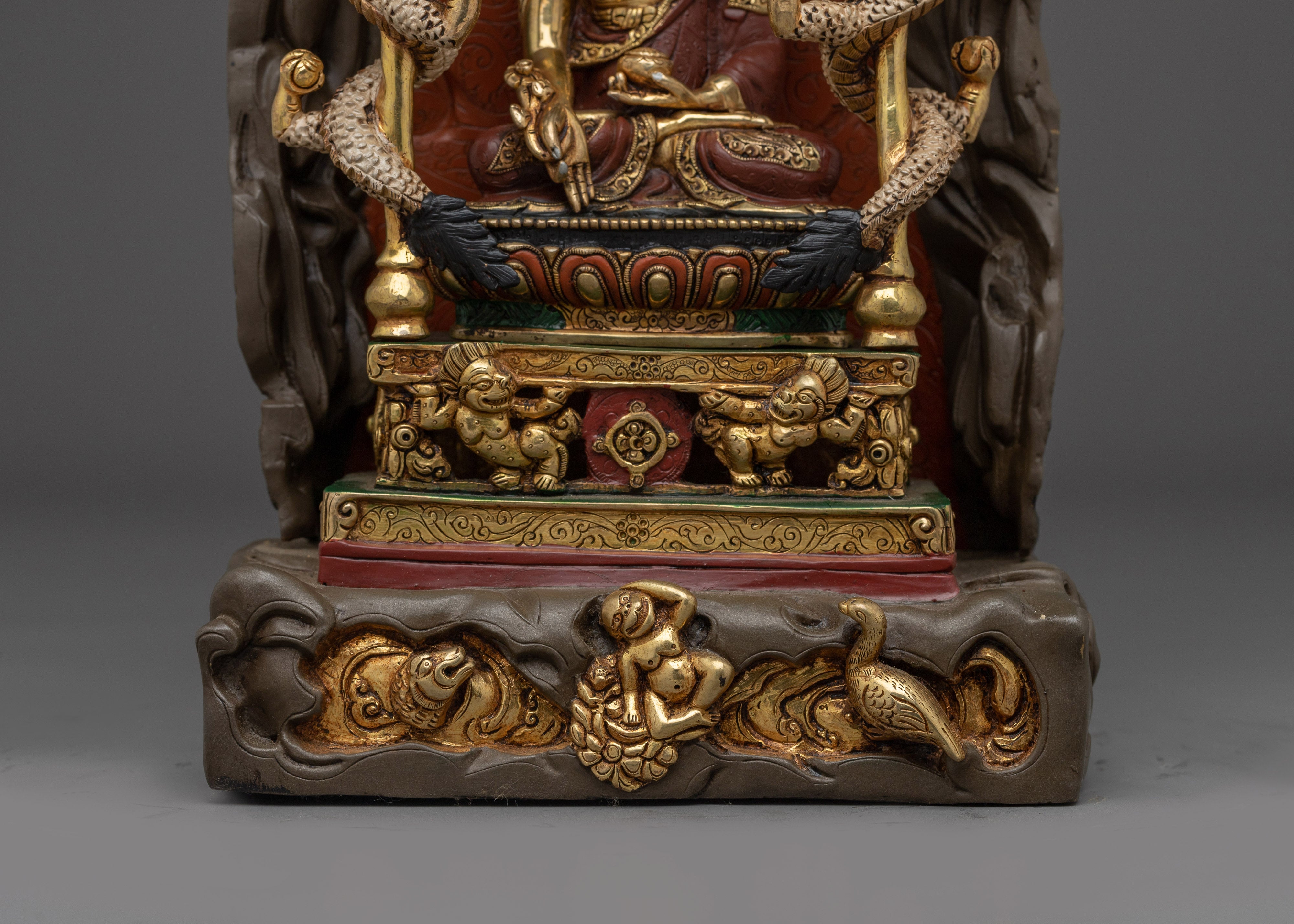Himalayan Medicine Buddha Statue | Nepali Handcrafted Gold Icon