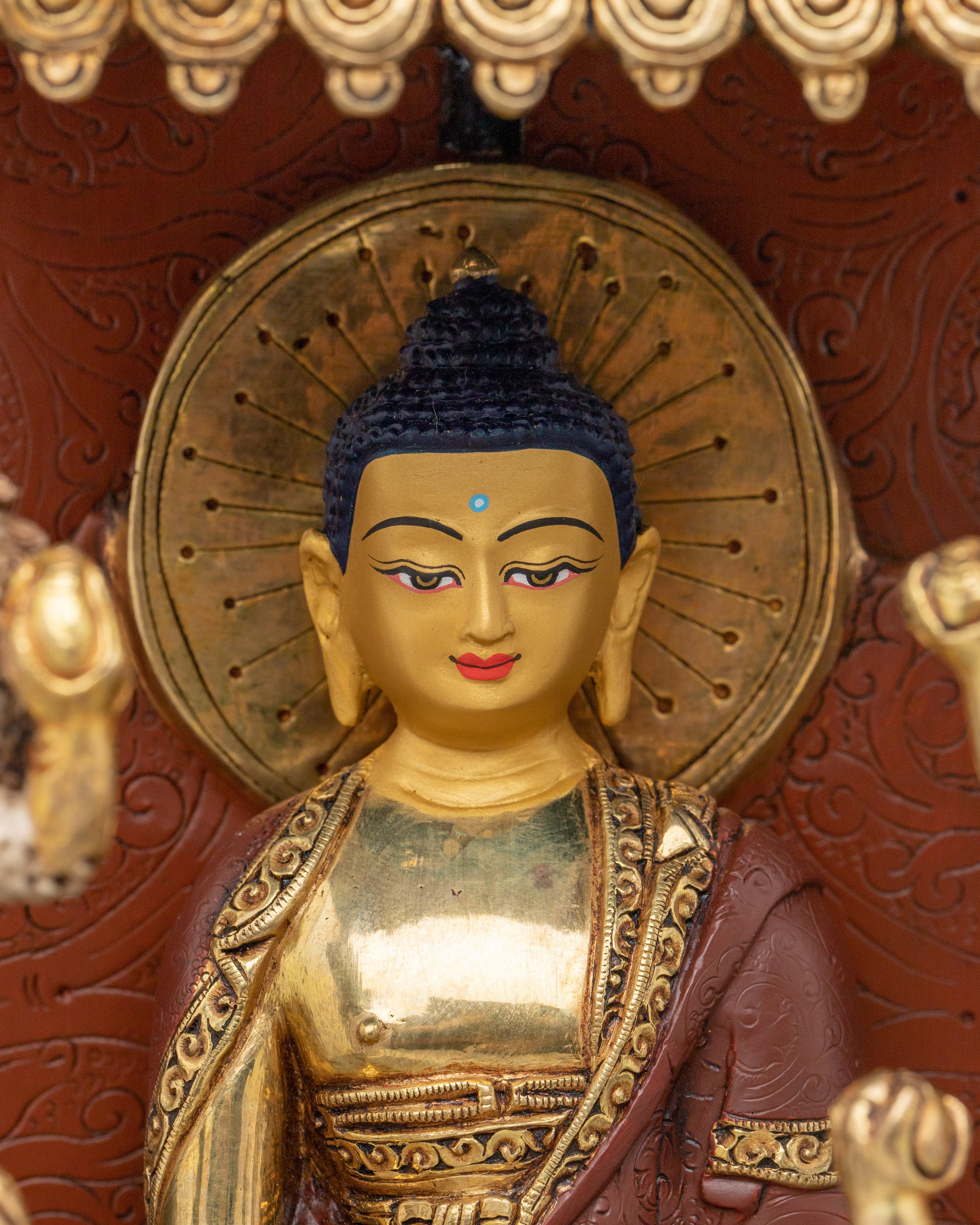 Himalayan Medicine Buddha Statue | Nepali Handcrafted Gold Icon