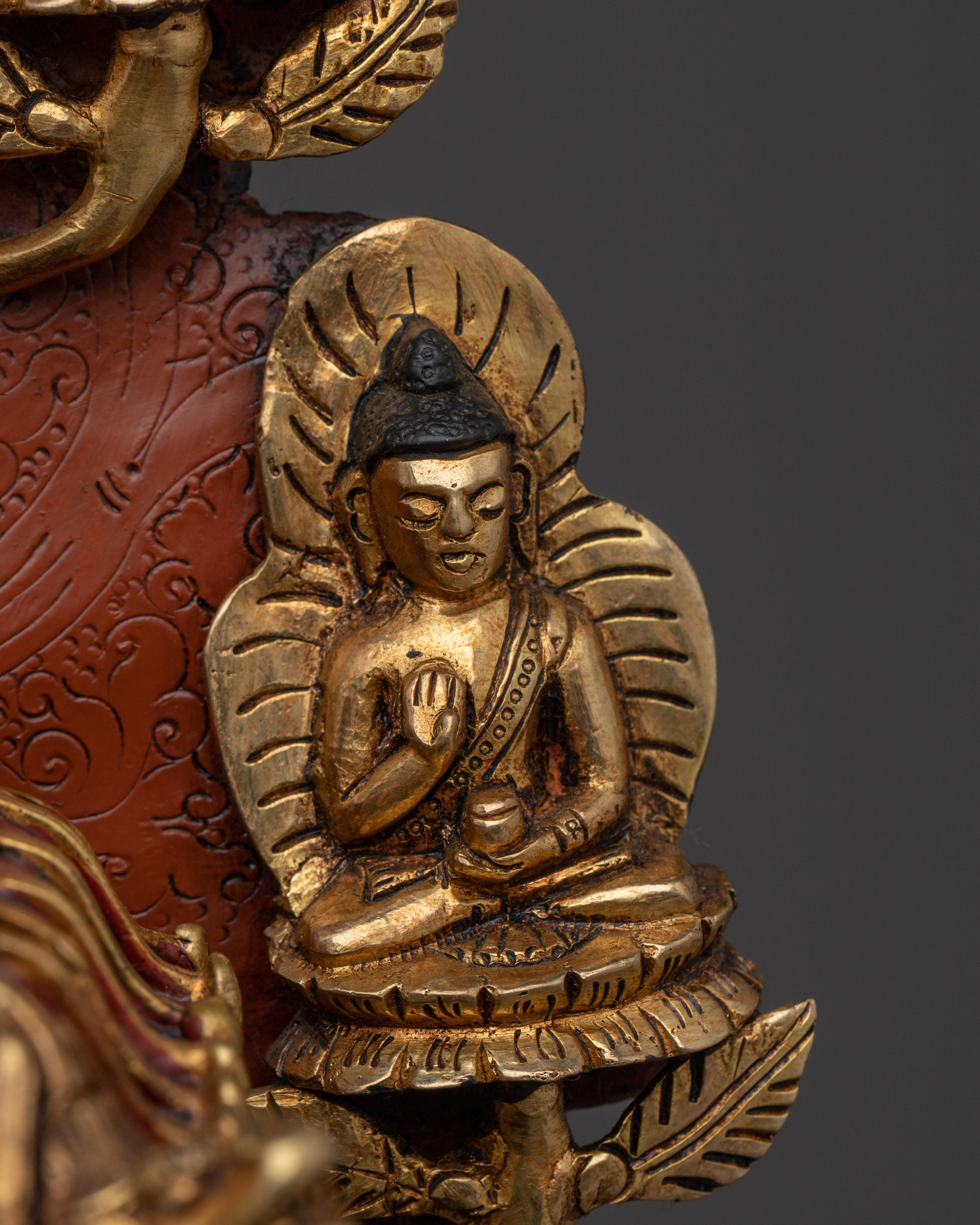 Himalayan Medicine Buddha Statue | Nepali Handcrafted Gold Icon