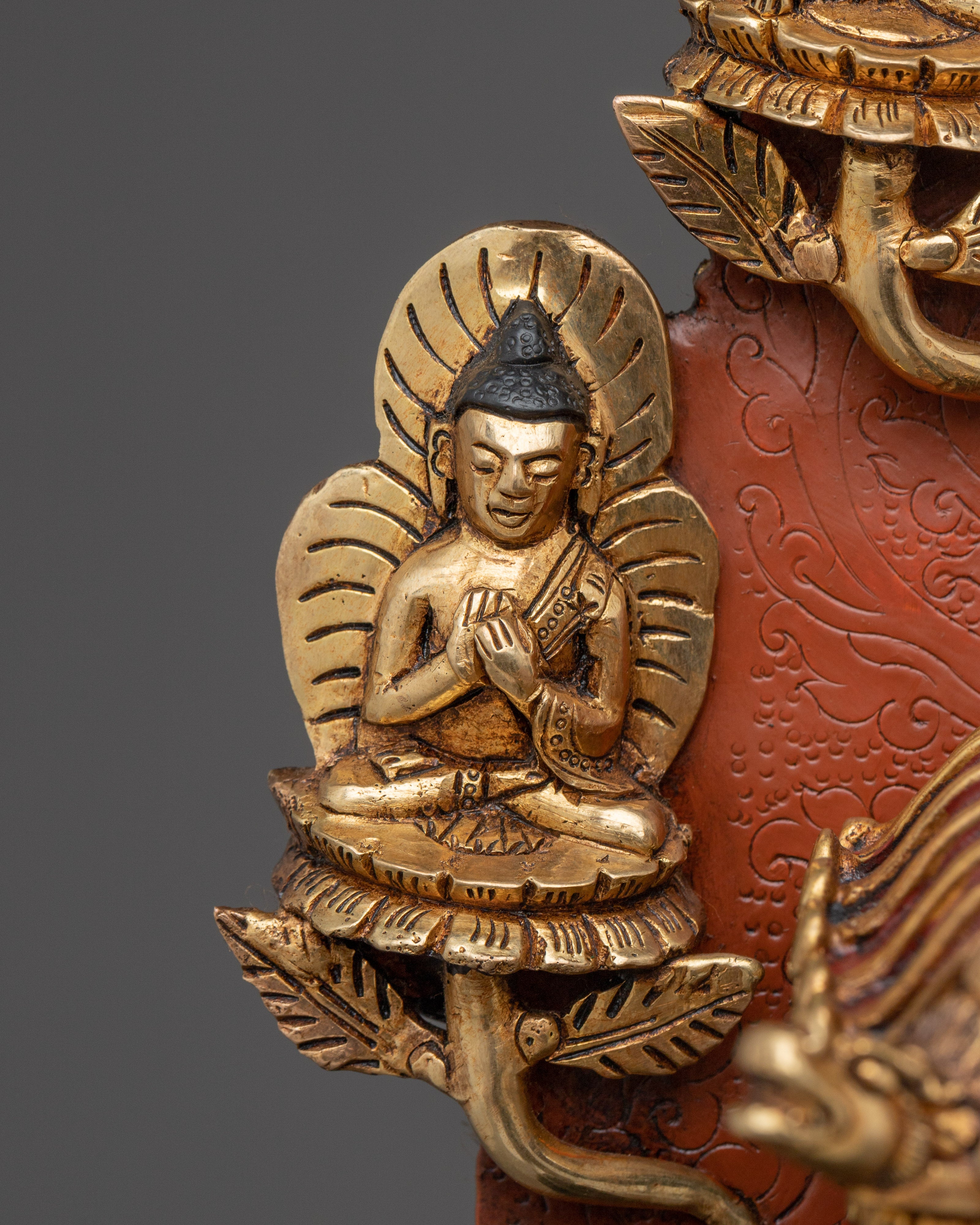 Himalayan Medicine Buddha Statue | Nepali Handcrafted Gold Icon