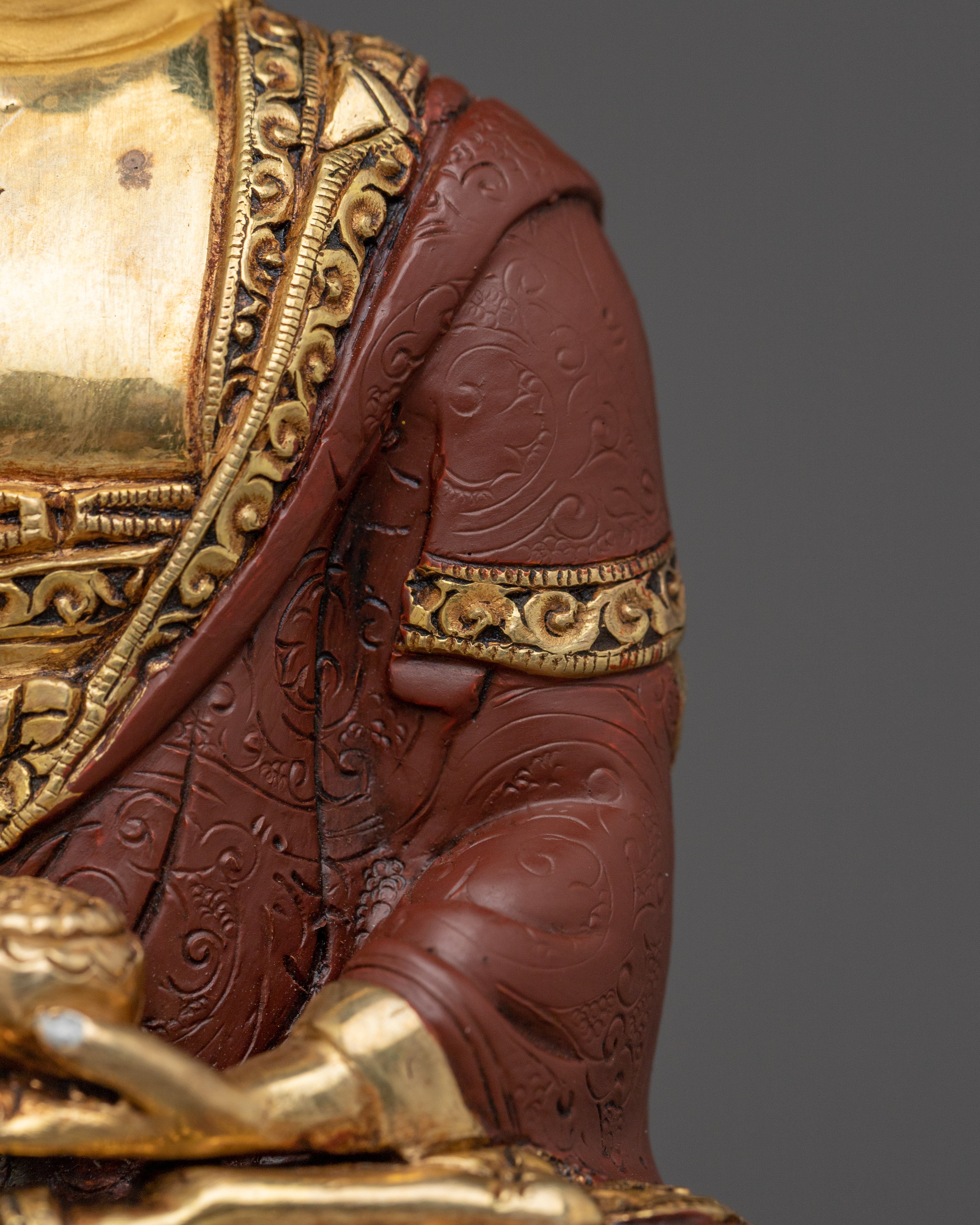 Himalayan Medicine Buddha Statue | Nepali Handcrafted Gold Icon