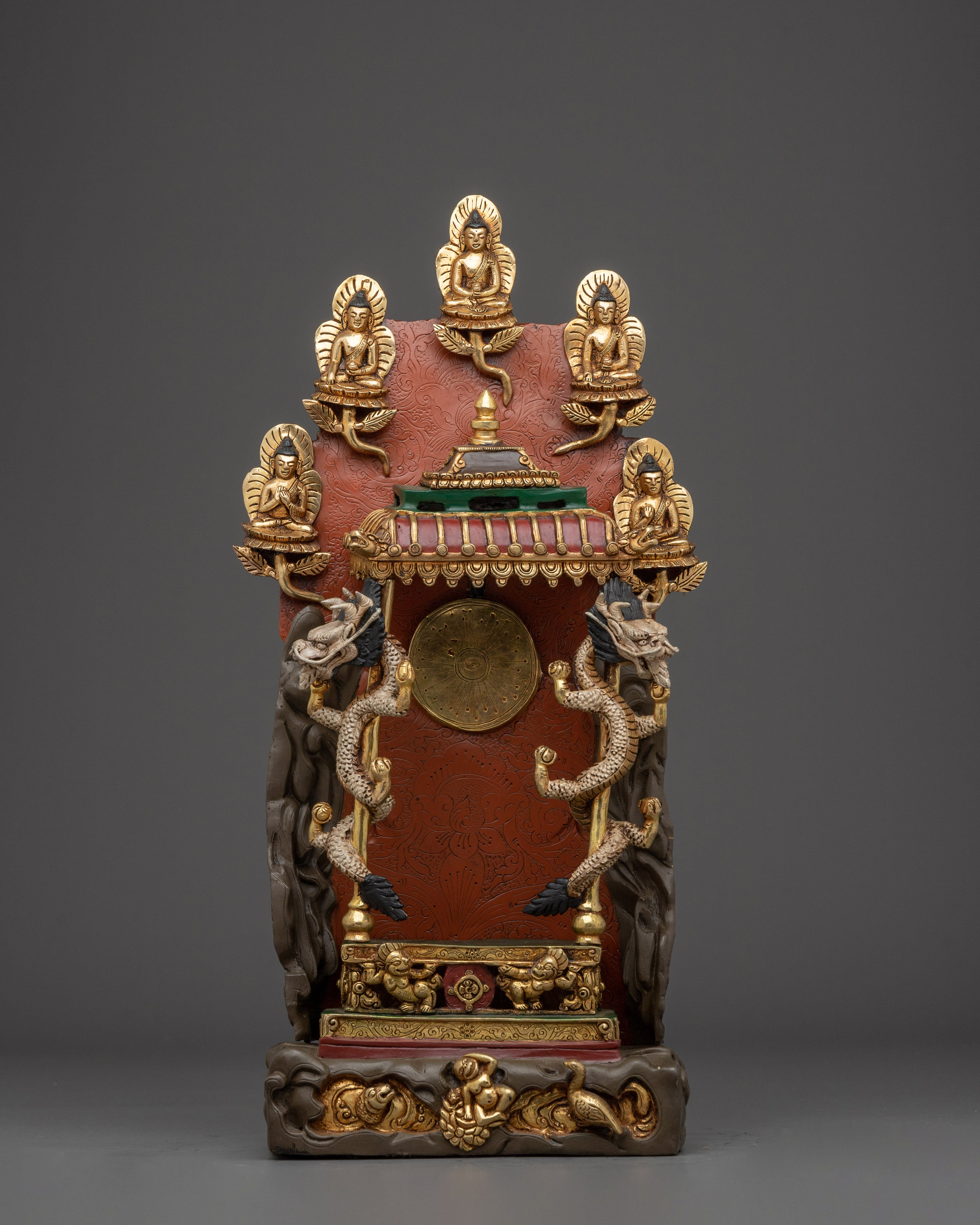 Himalayan Medicine Buddha Statue | Nepali Handcrafted Gold Icon