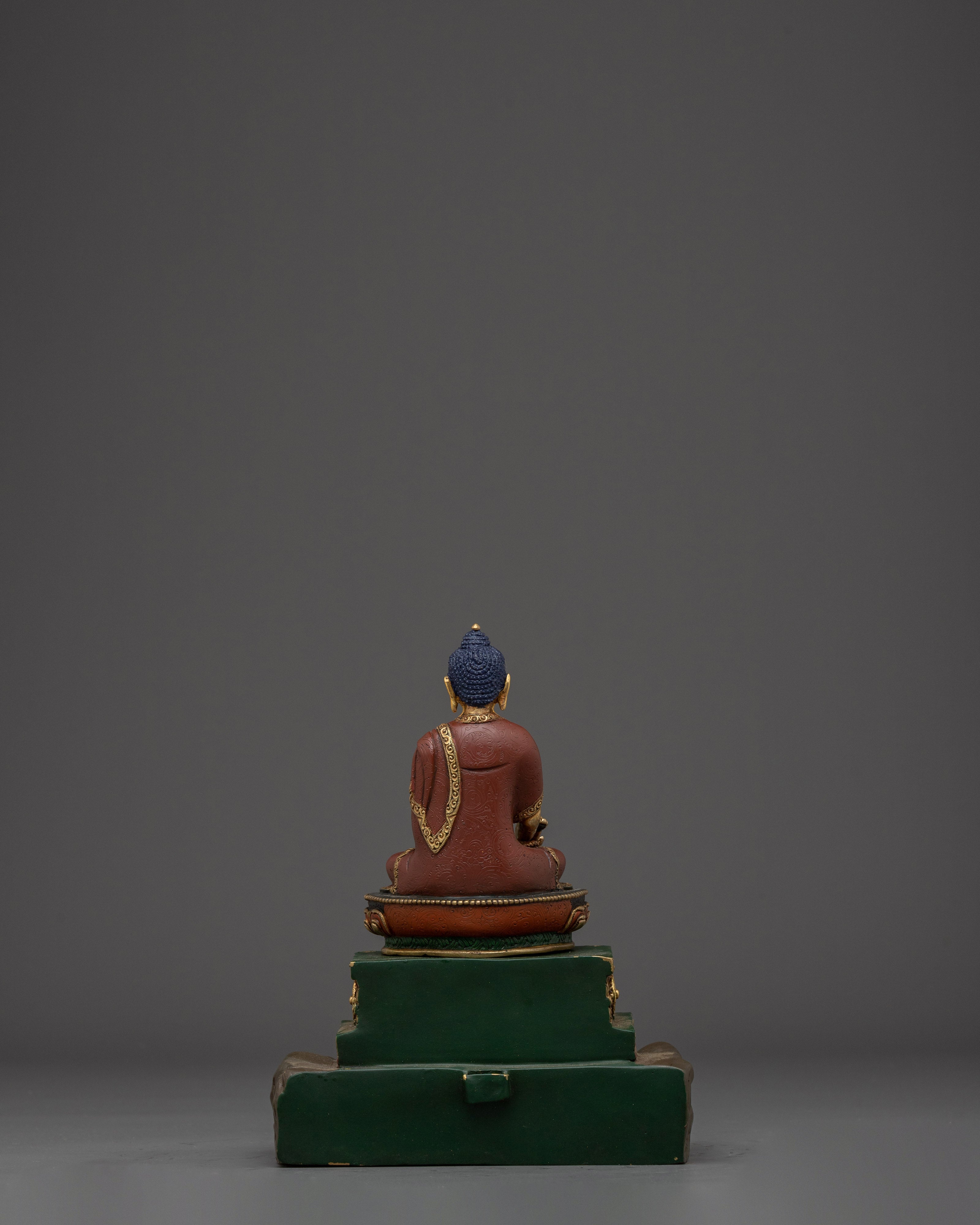 Himalayan Medicine Buddha Statue | Nepali Handcrafted Gold Icon