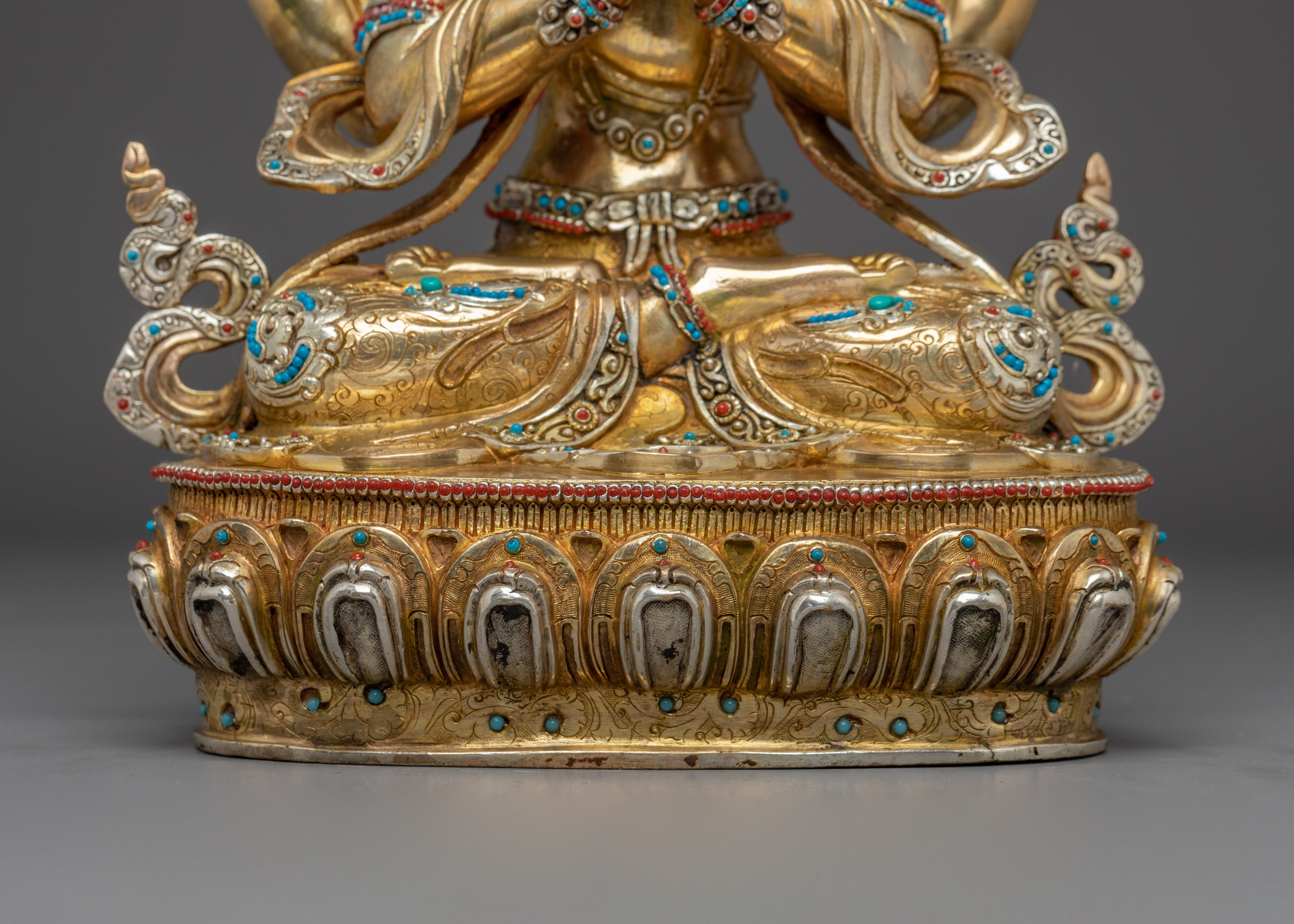 Golden Chenrezig Copper Artwork | Meditation and Spiritual Decor