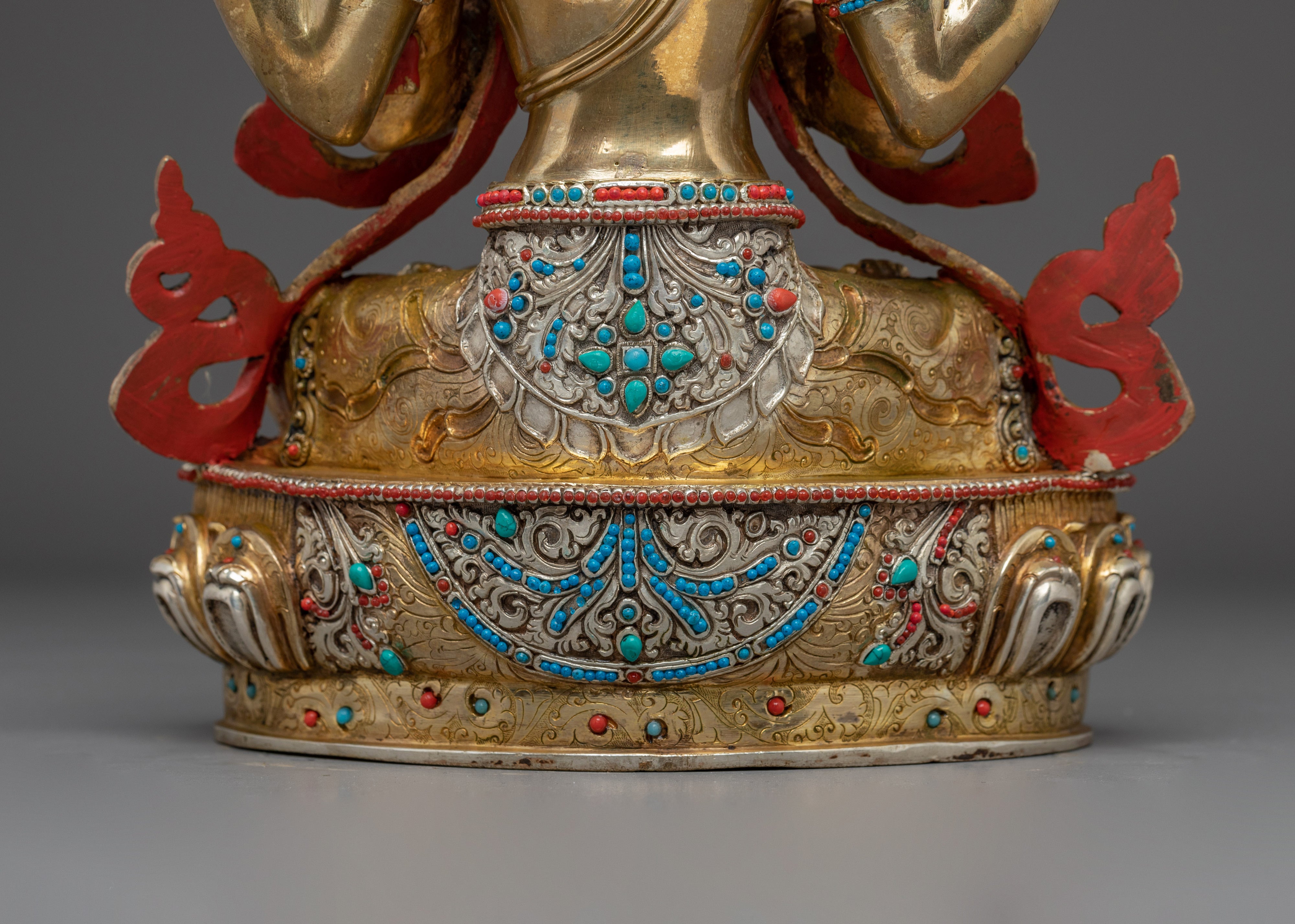 Golden Chenrezig Copper Artwork | Meditation and Spiritual Decor