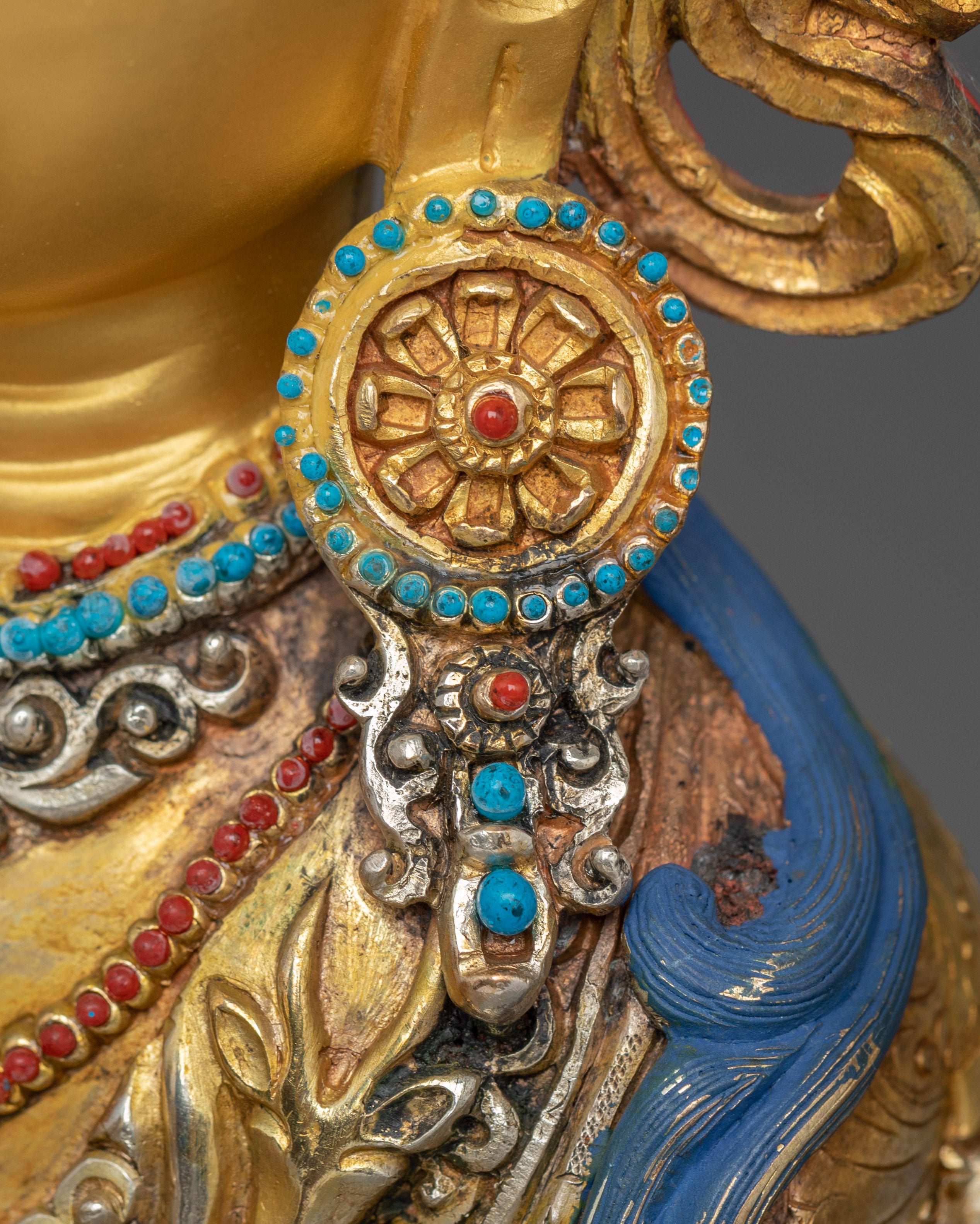 Golden Chenrezig Copper Artwork | Meditation and Spiritual Decor