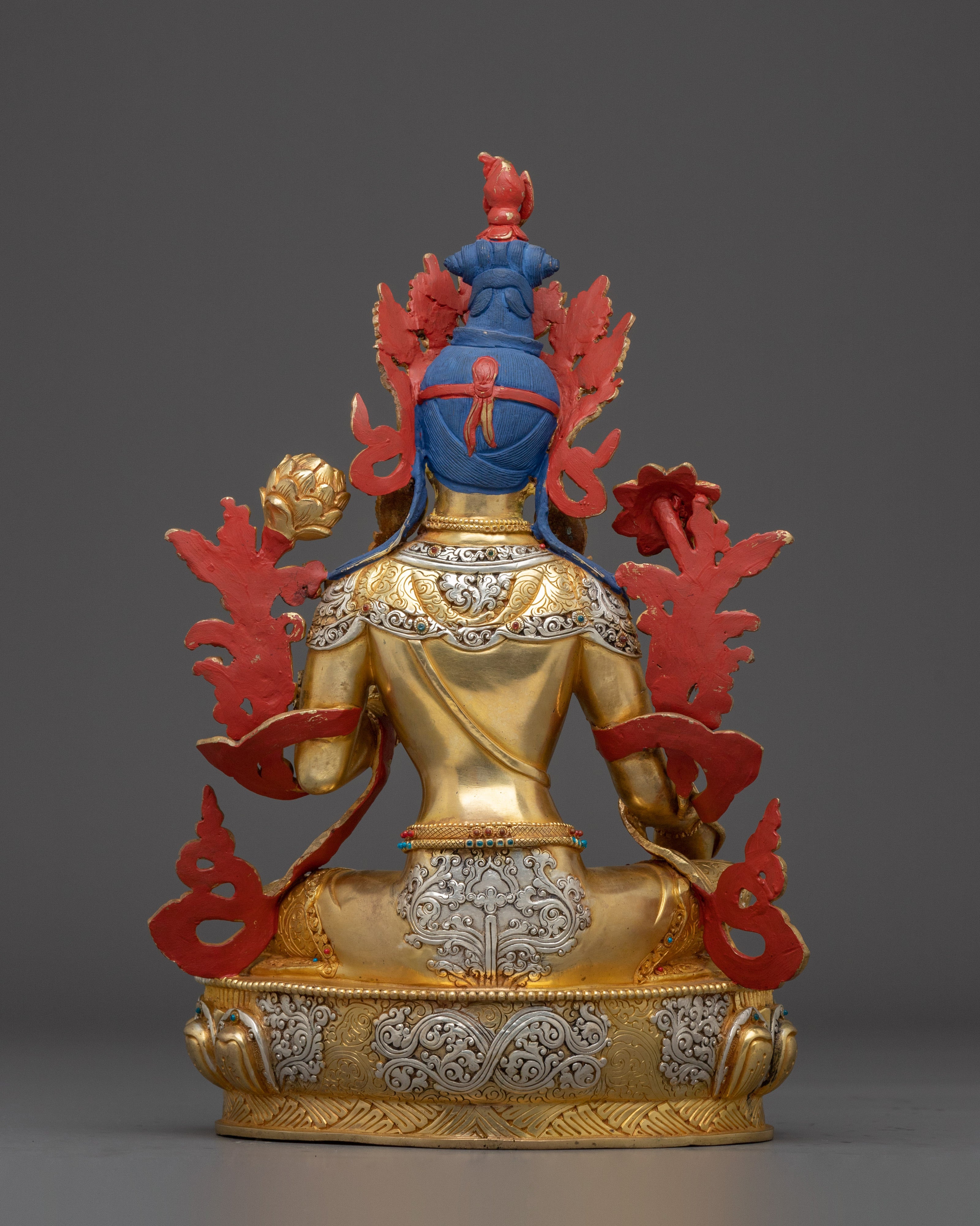 Green Tara Golden Statue : Swift Liberator Goddess