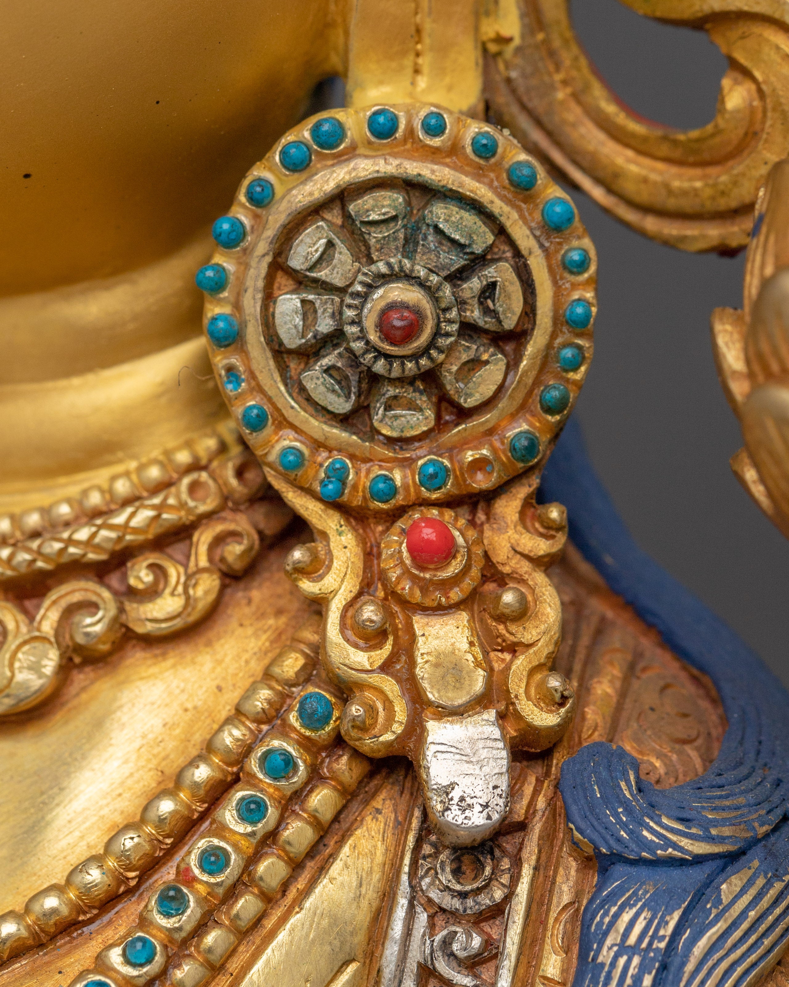 Green Tara Golden Statue : Swift Liberator Goddess