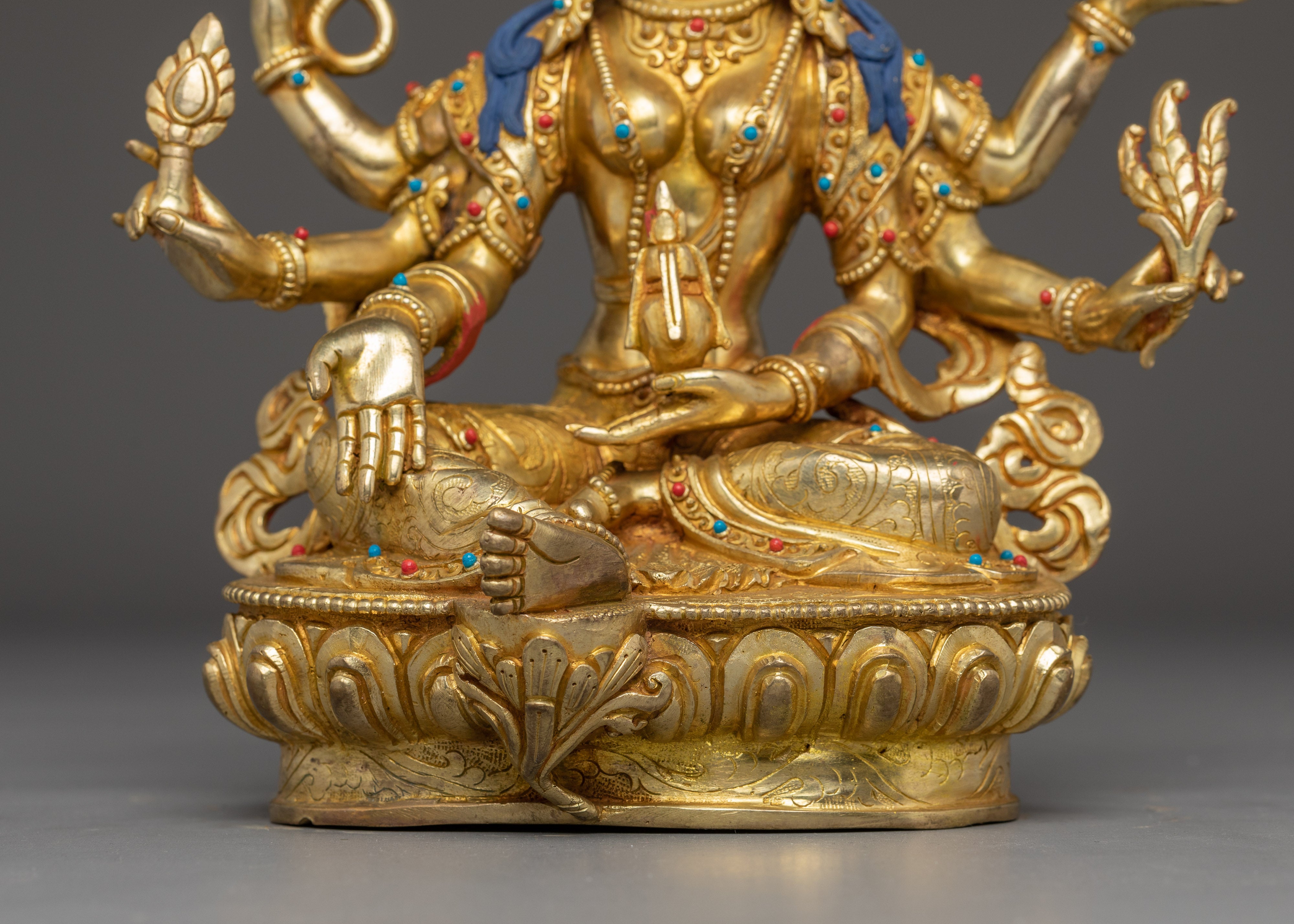 Golden Vasudhara Figurine | Goddess of Abundance, and Spiritual Blessings