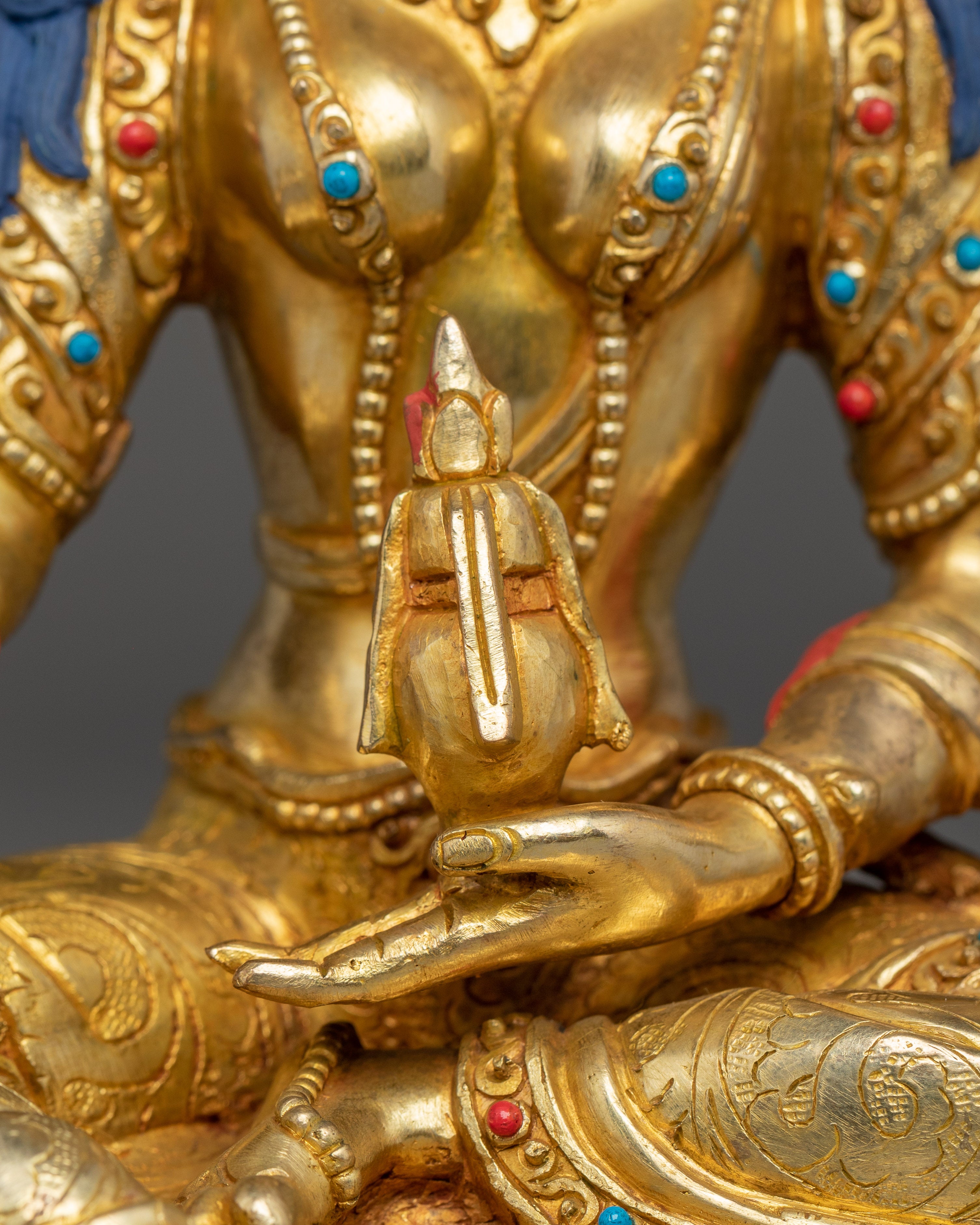 Golden Vasudhara Figurine | Goddess of Abundance, and Spiritual Blessings