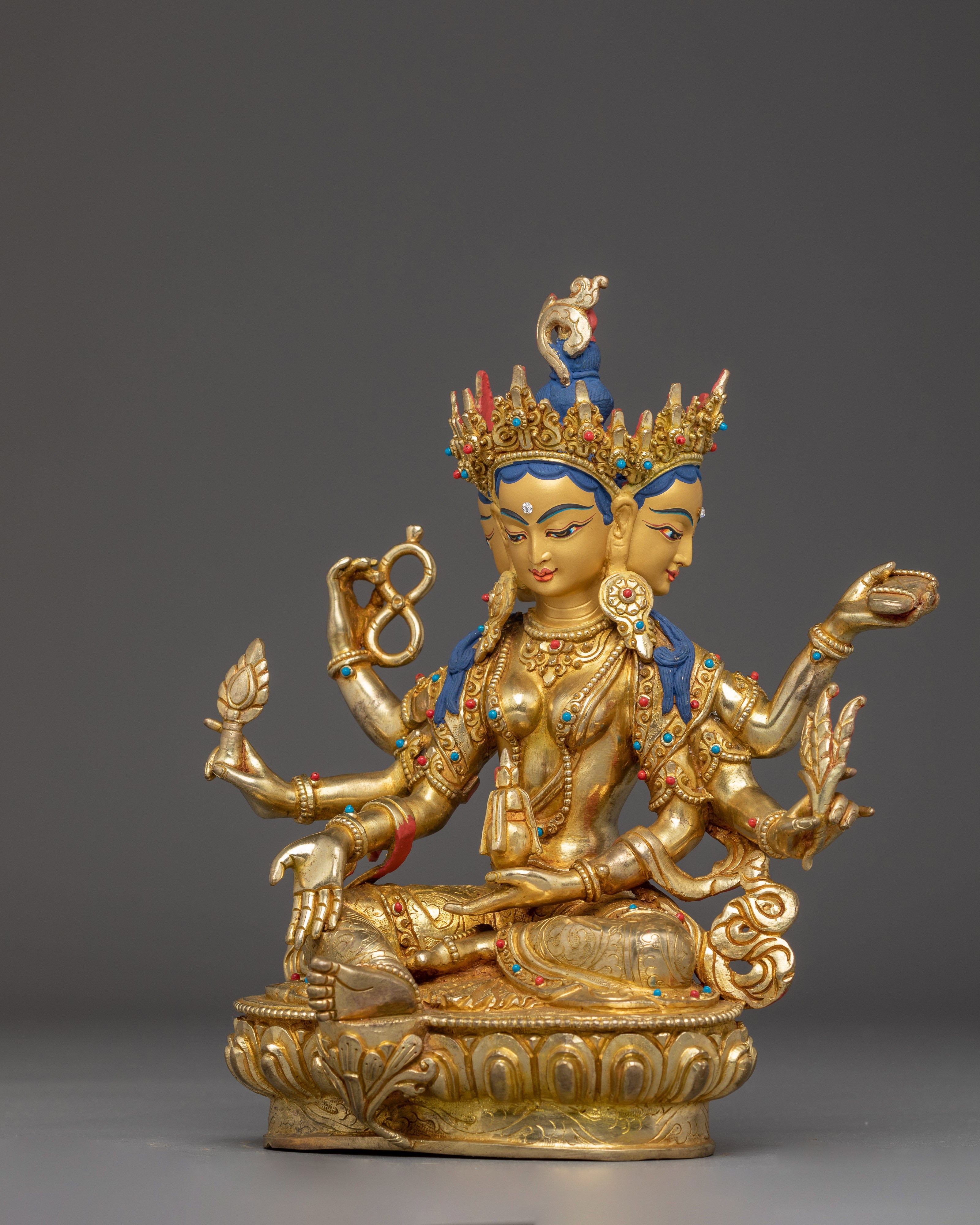 Golden Vasudhara Figurine | Goddess of Abundance, and Spiritual Blessings
