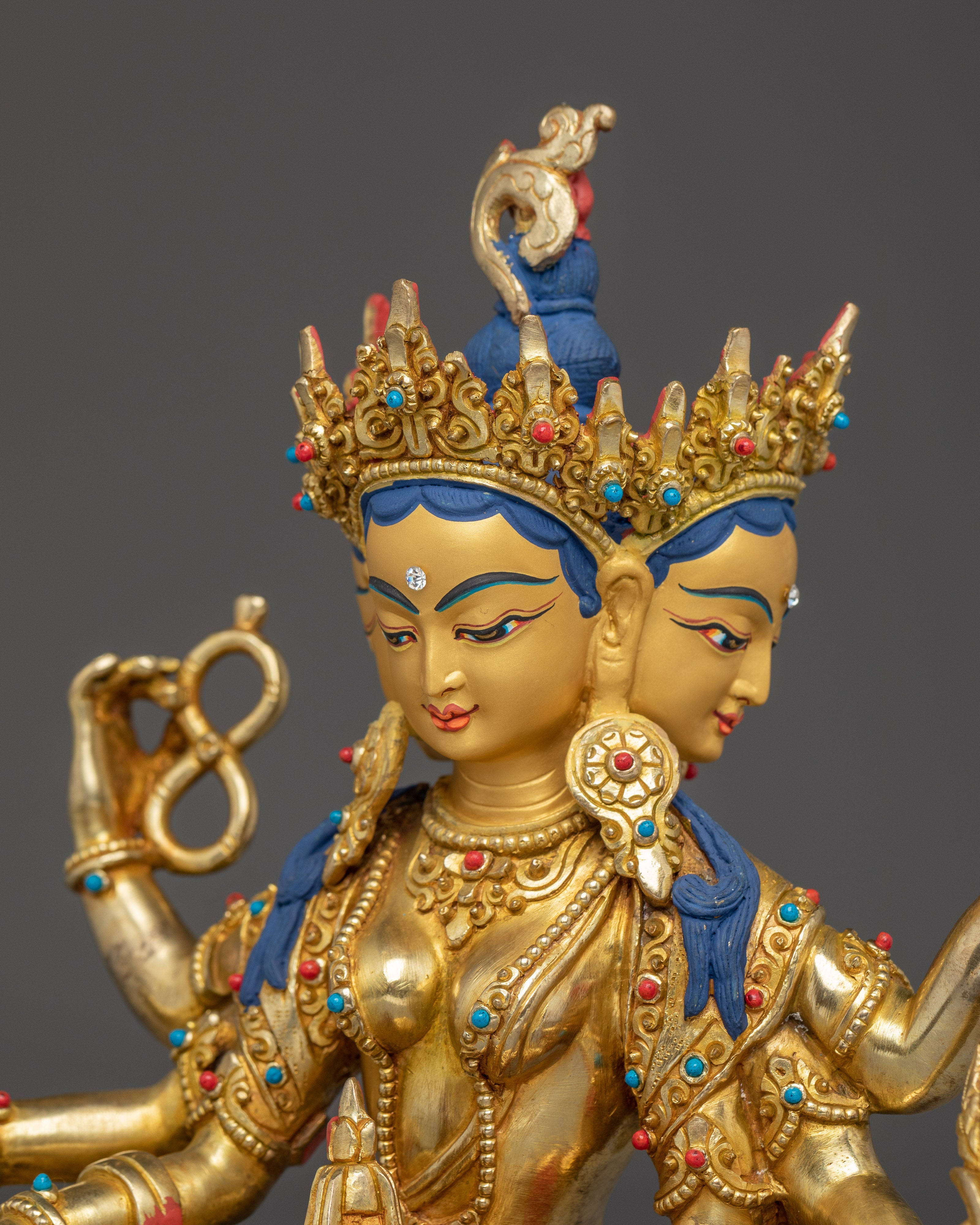 Golden Vasudhara Figurine | Goddess of Abundance, and Spiritual Blessings