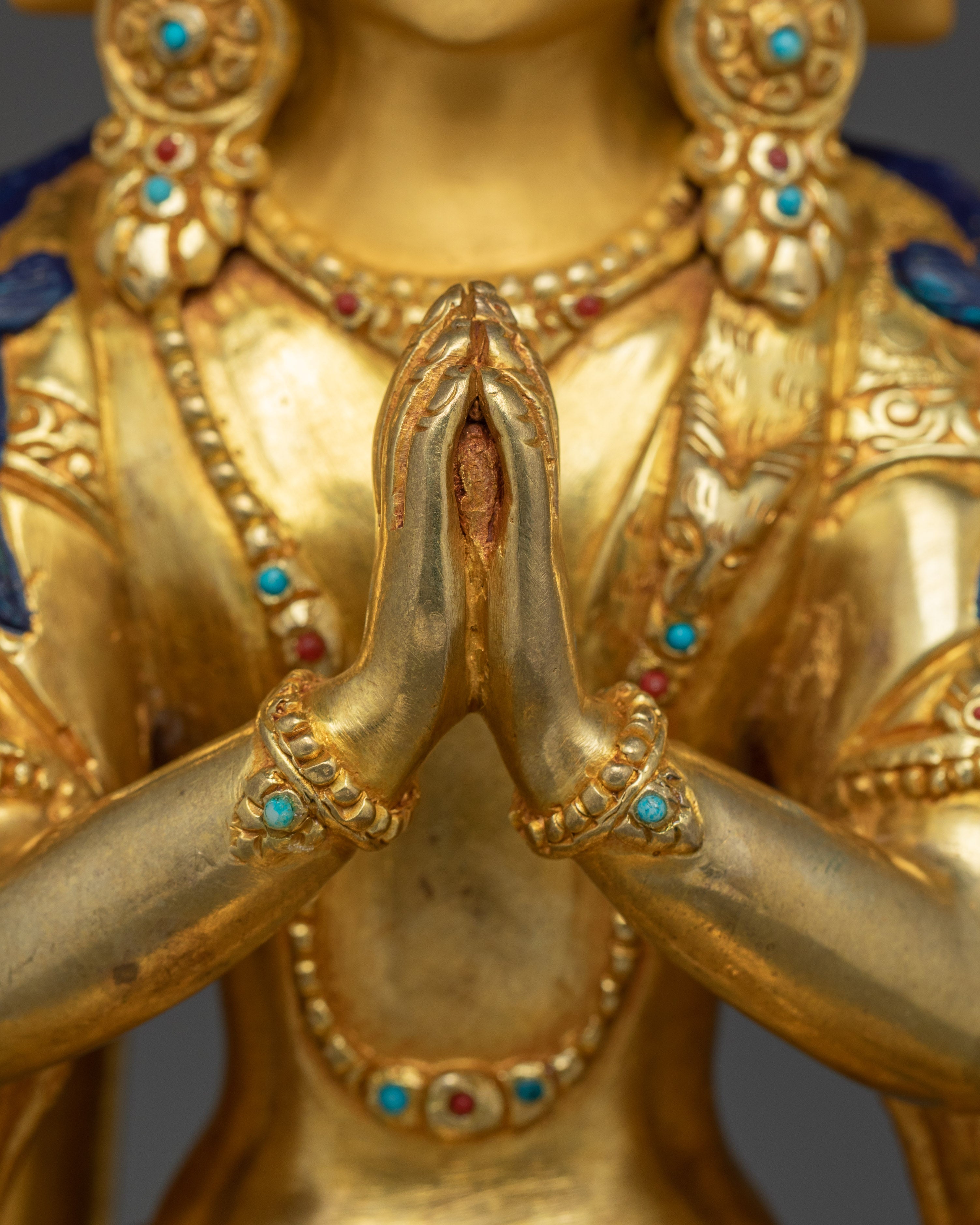 Golden Thousand Armed Chenrezig Statue | Bodhisattva of Compassion
