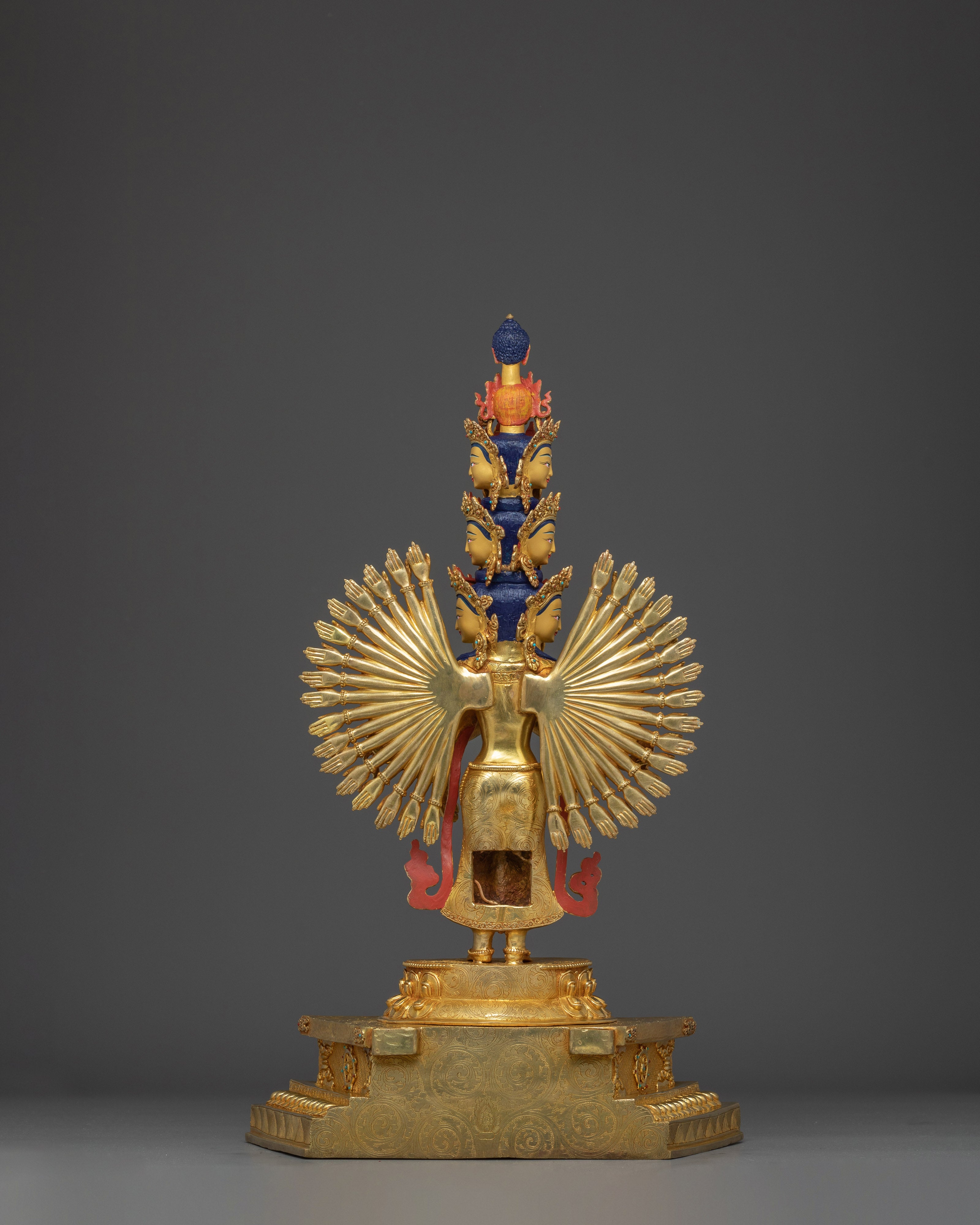 Golden Thousand Armed Chenrezig Statue | Bodhisattva of Compassion
