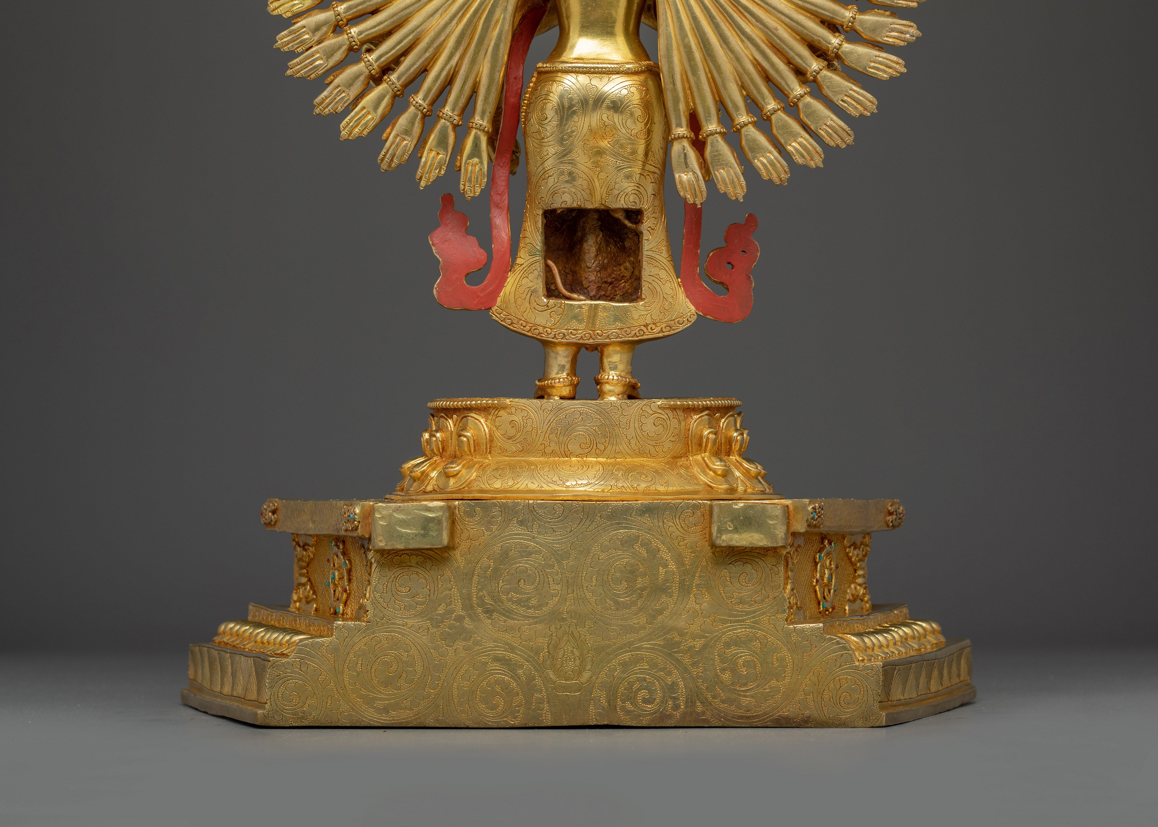 Golden Thousand Armed Chenrezig Statue | Bodhisattva of Compassion