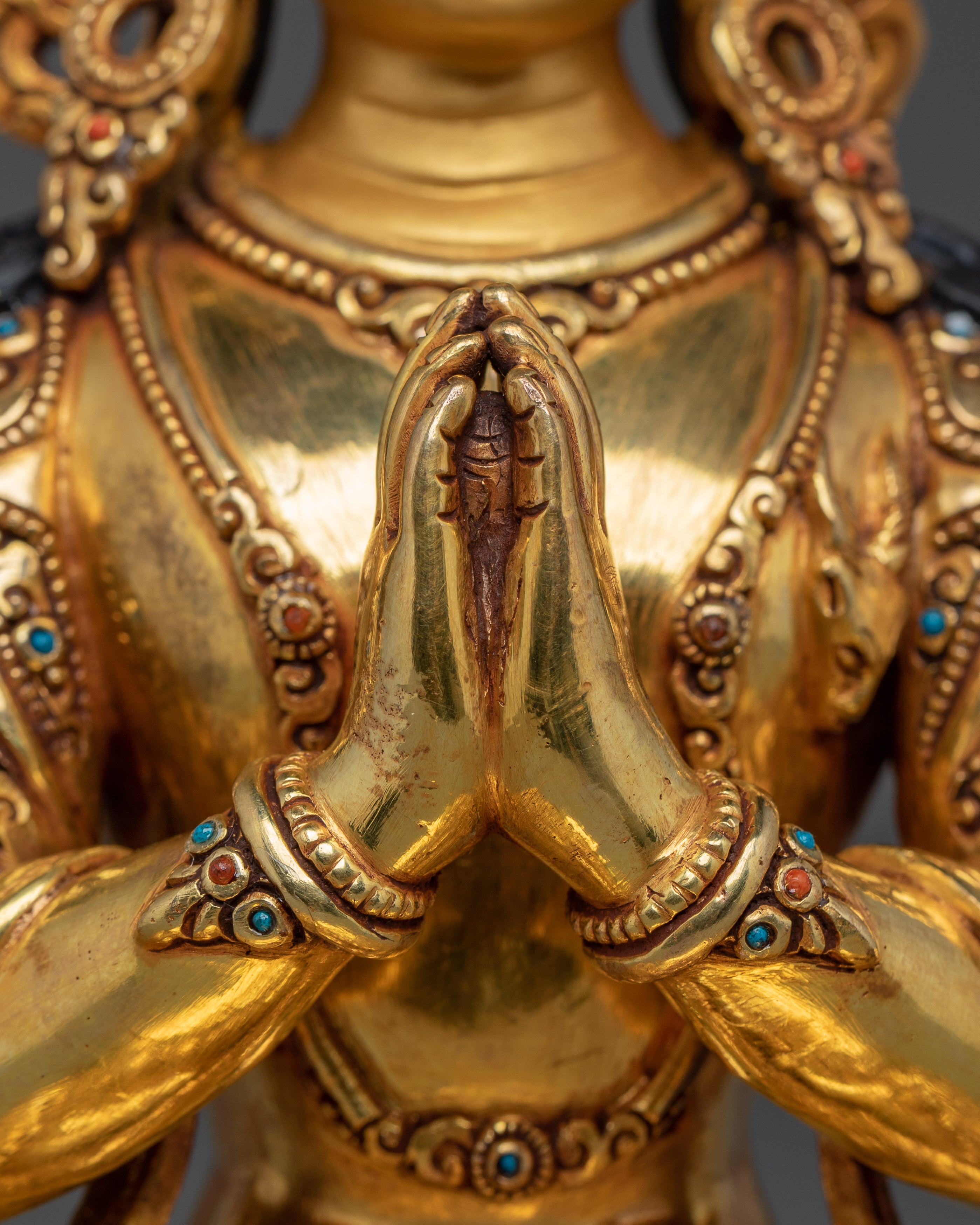 23.5cm Copper Statue of Bodhisattva Chenrezig