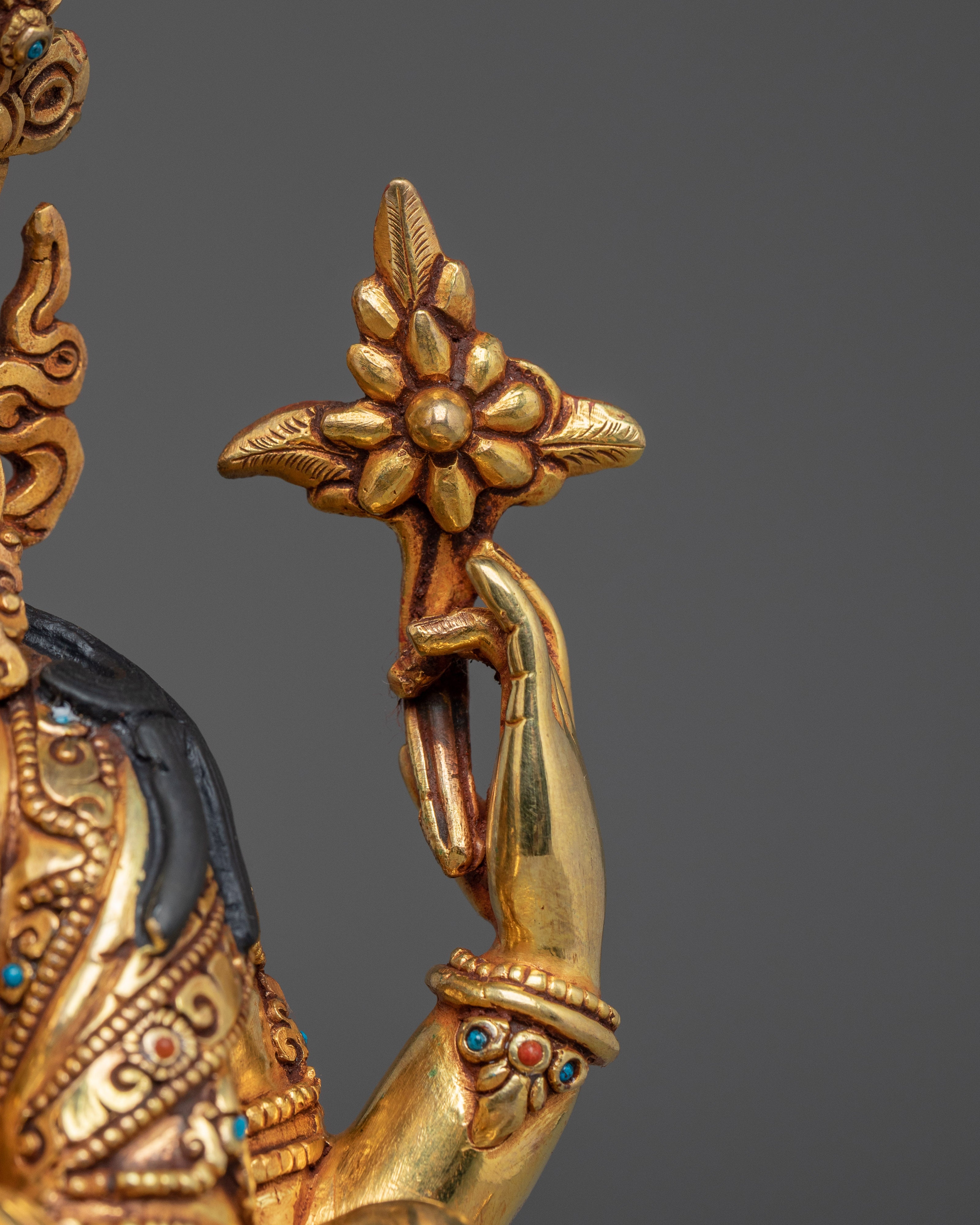 23.5cm Copper Statue of Bodhisattva Chenrezig