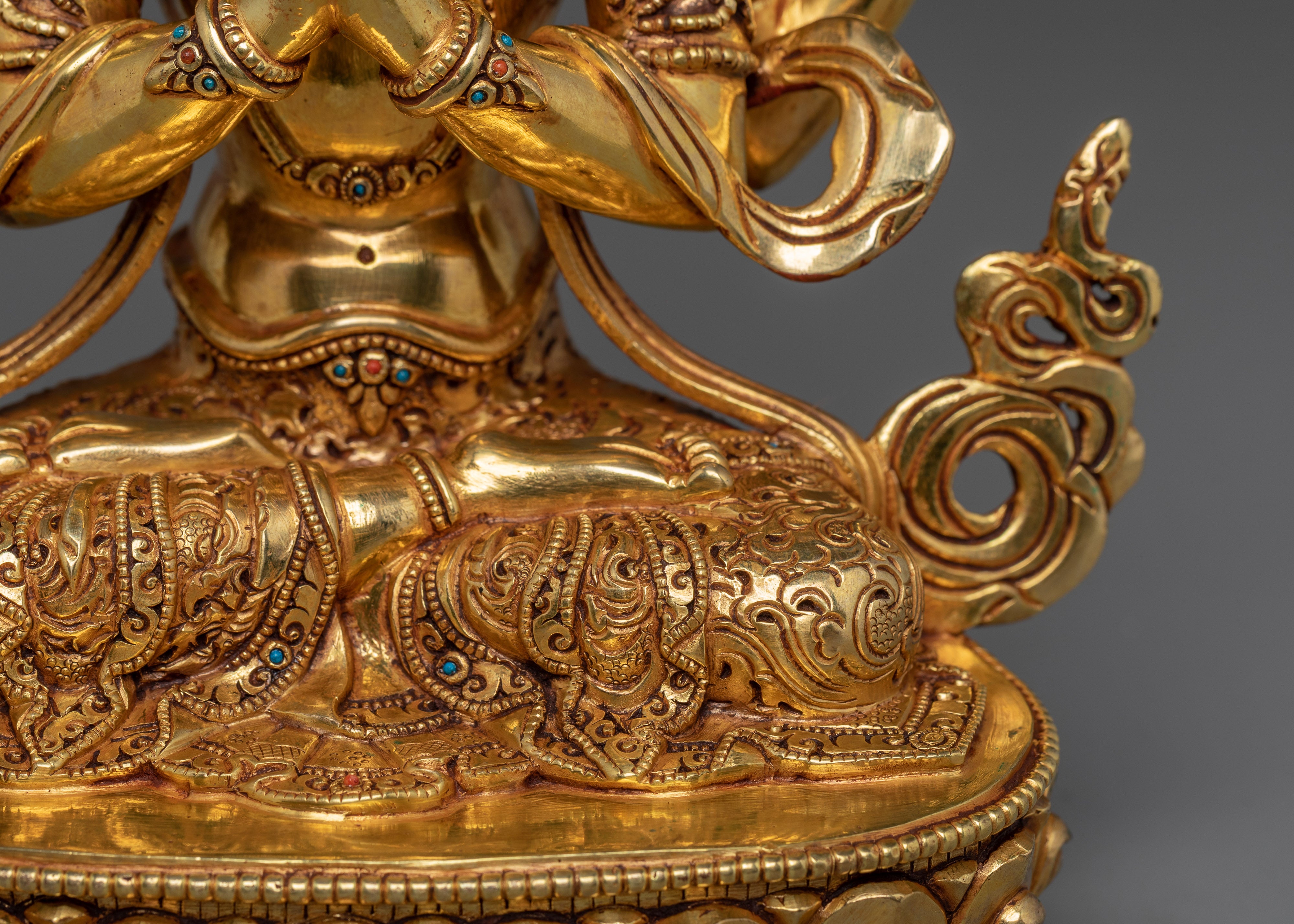 23.5cm Copper Statue of Bodhisattva Chenrezig