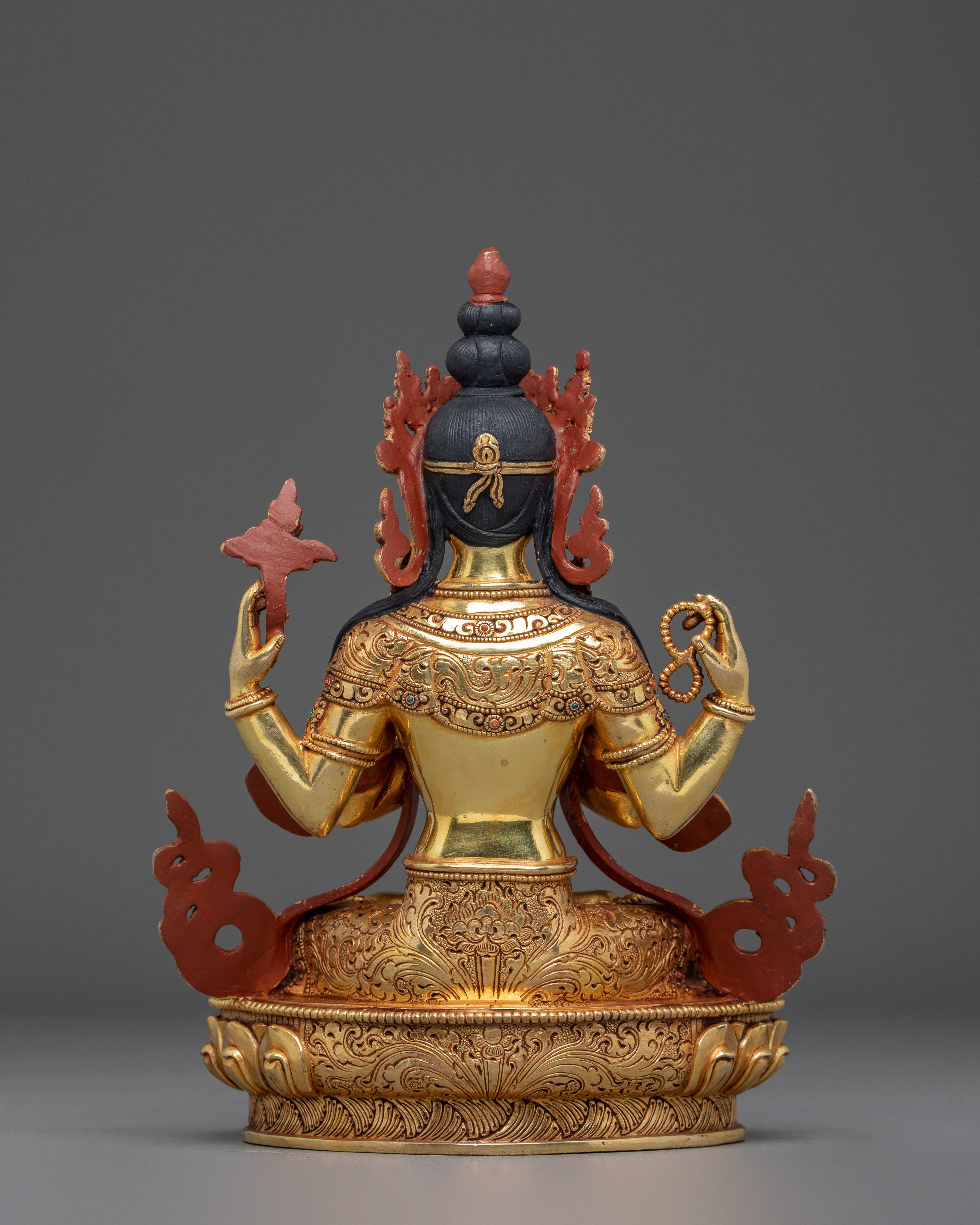 23.5cm Copper Statue of Bodhisattva Chenrezig