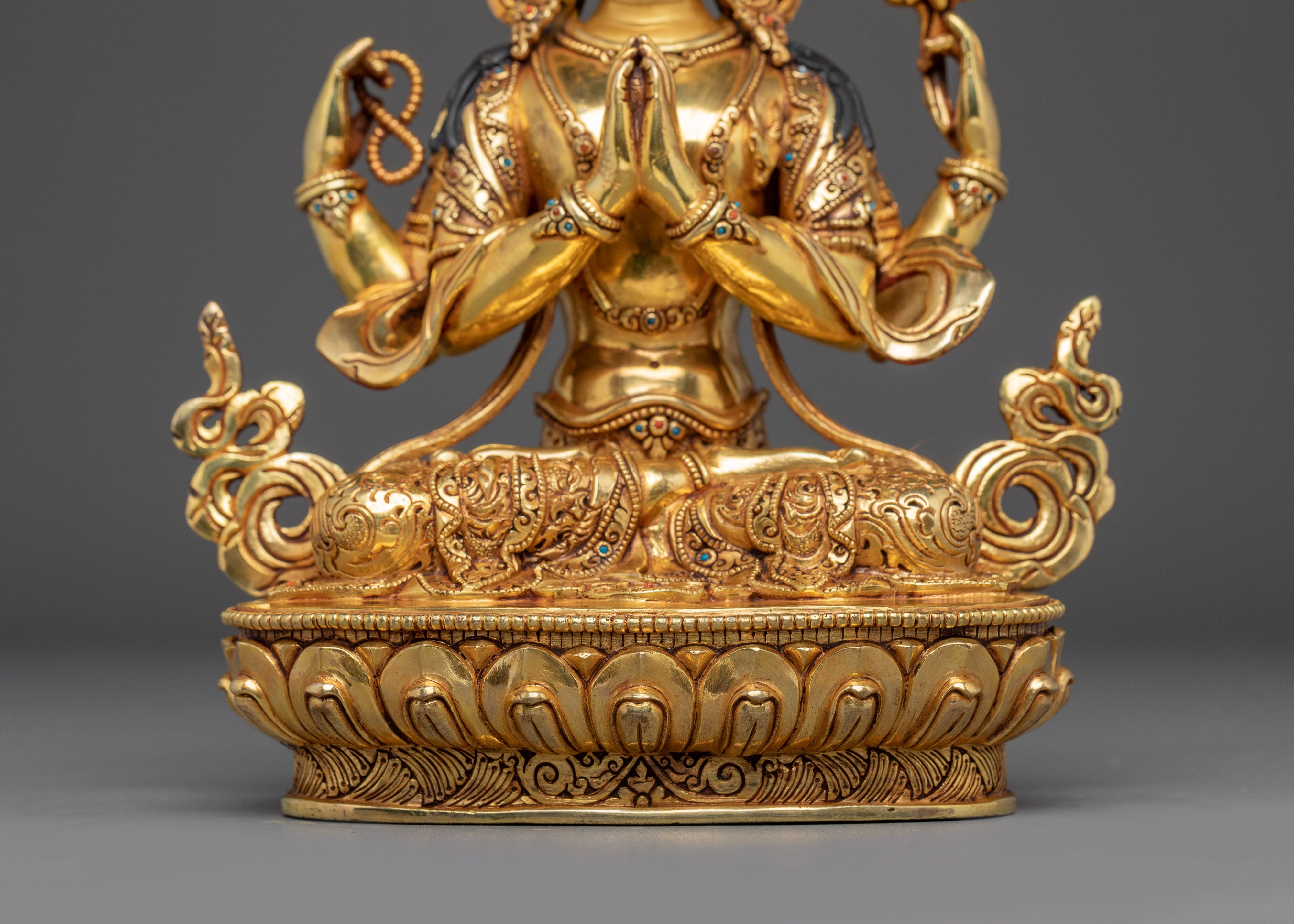 23.5cm Copper Statue of Bodhisattva Chenrezig