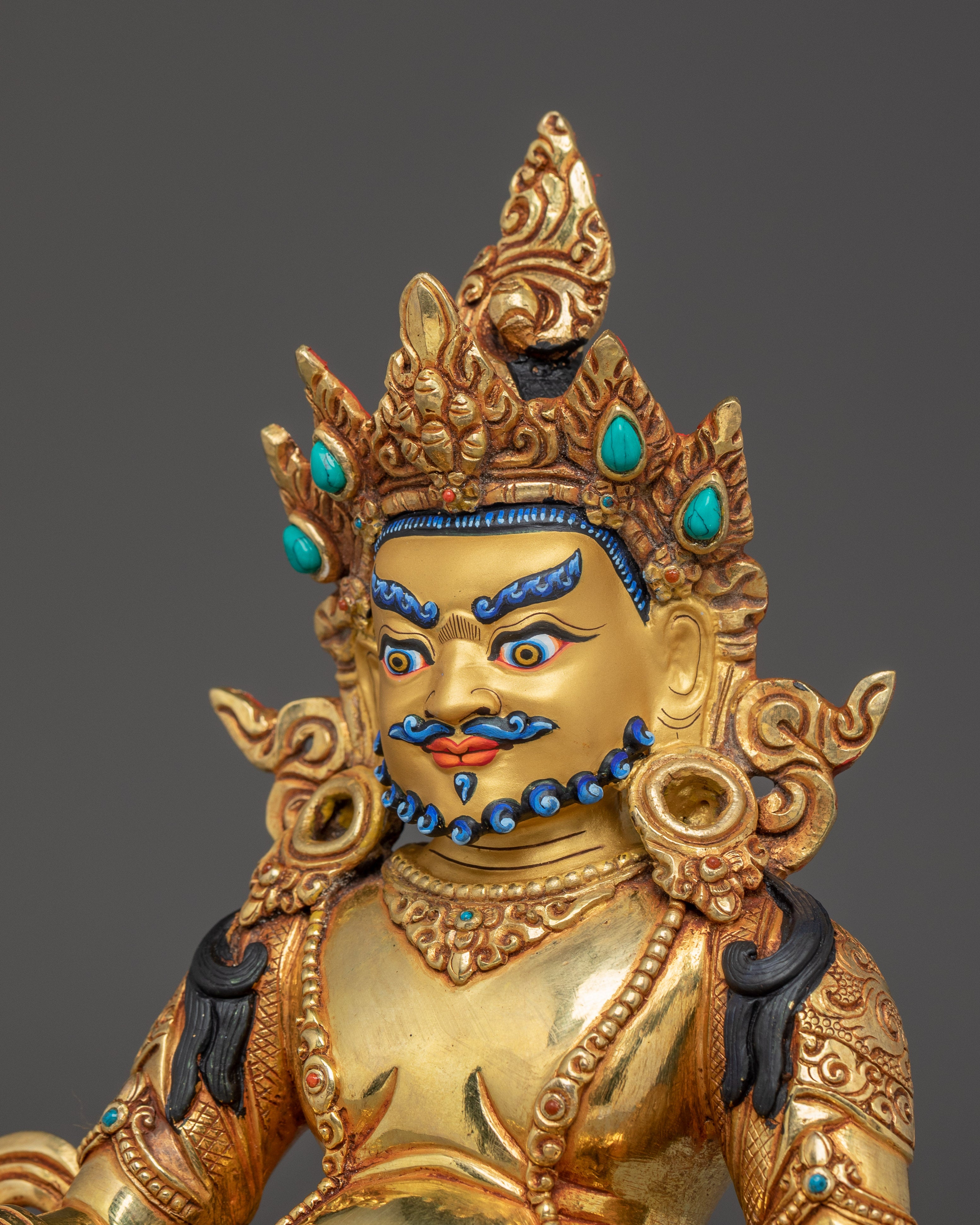 Golden Dzambhala Handmade Statue | Lord of Wealth