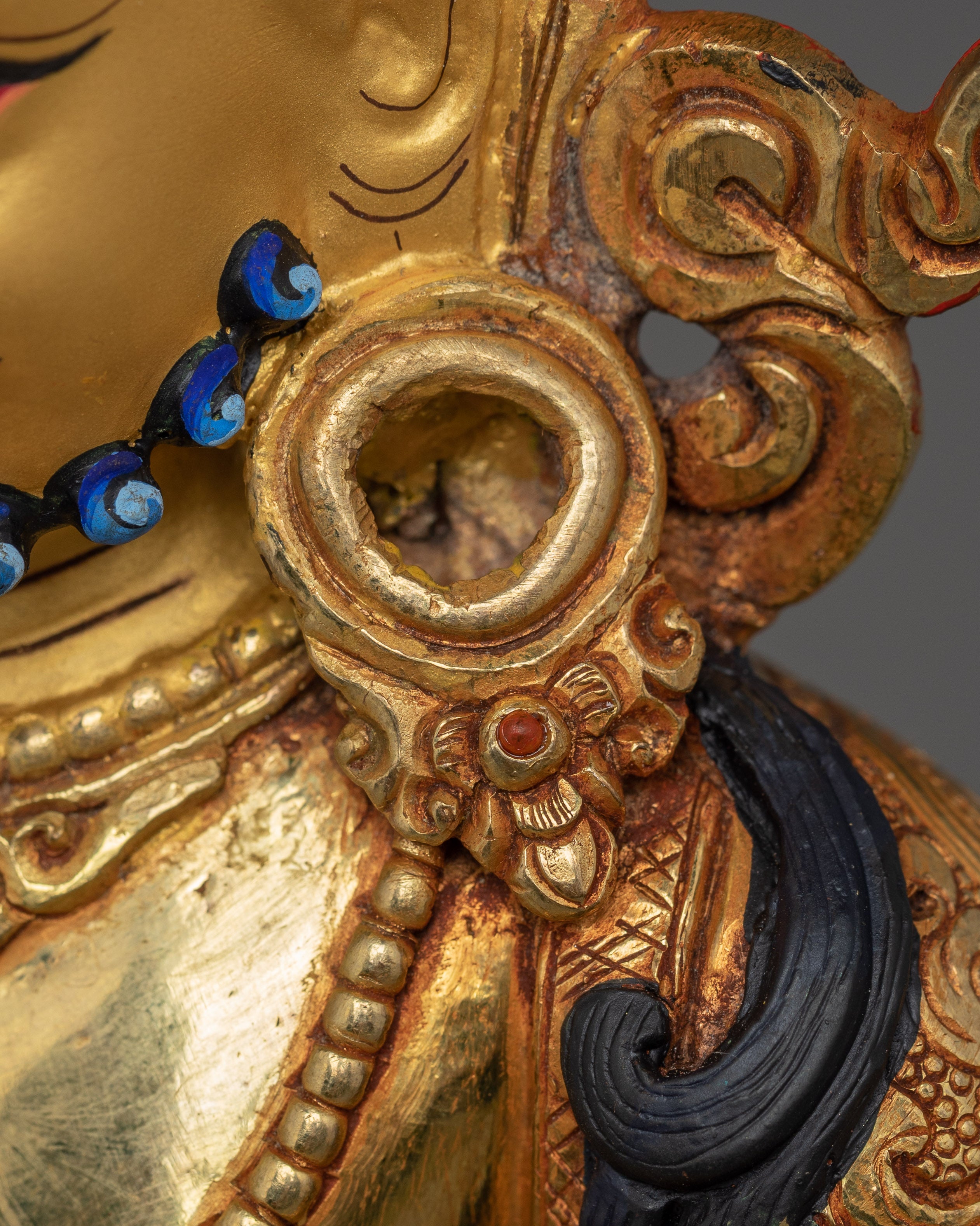 Golden Dzambhala Handmade Statue | Lord of Wealth