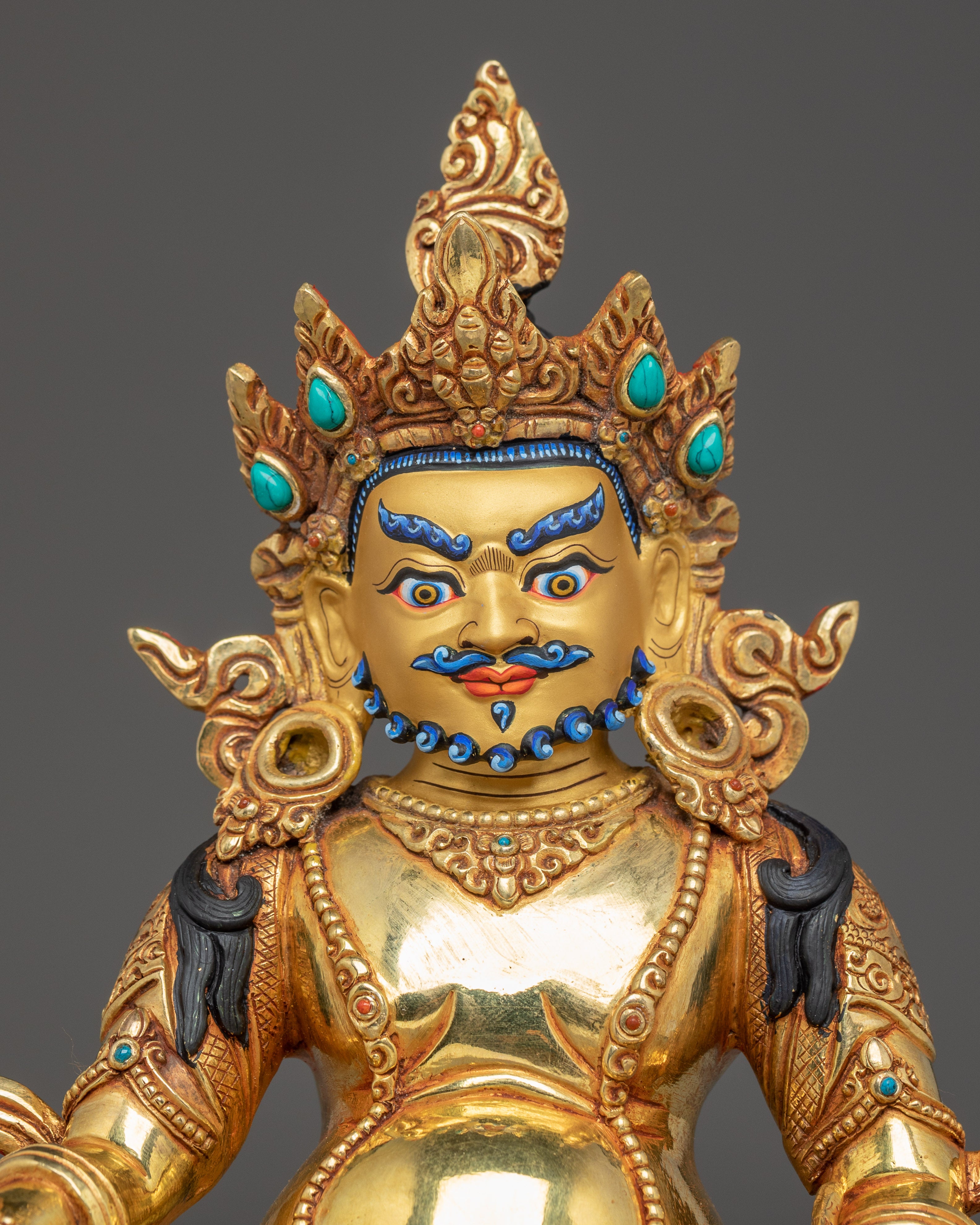 Golden Dzambhala Handmade Statue | Lord of Wealth