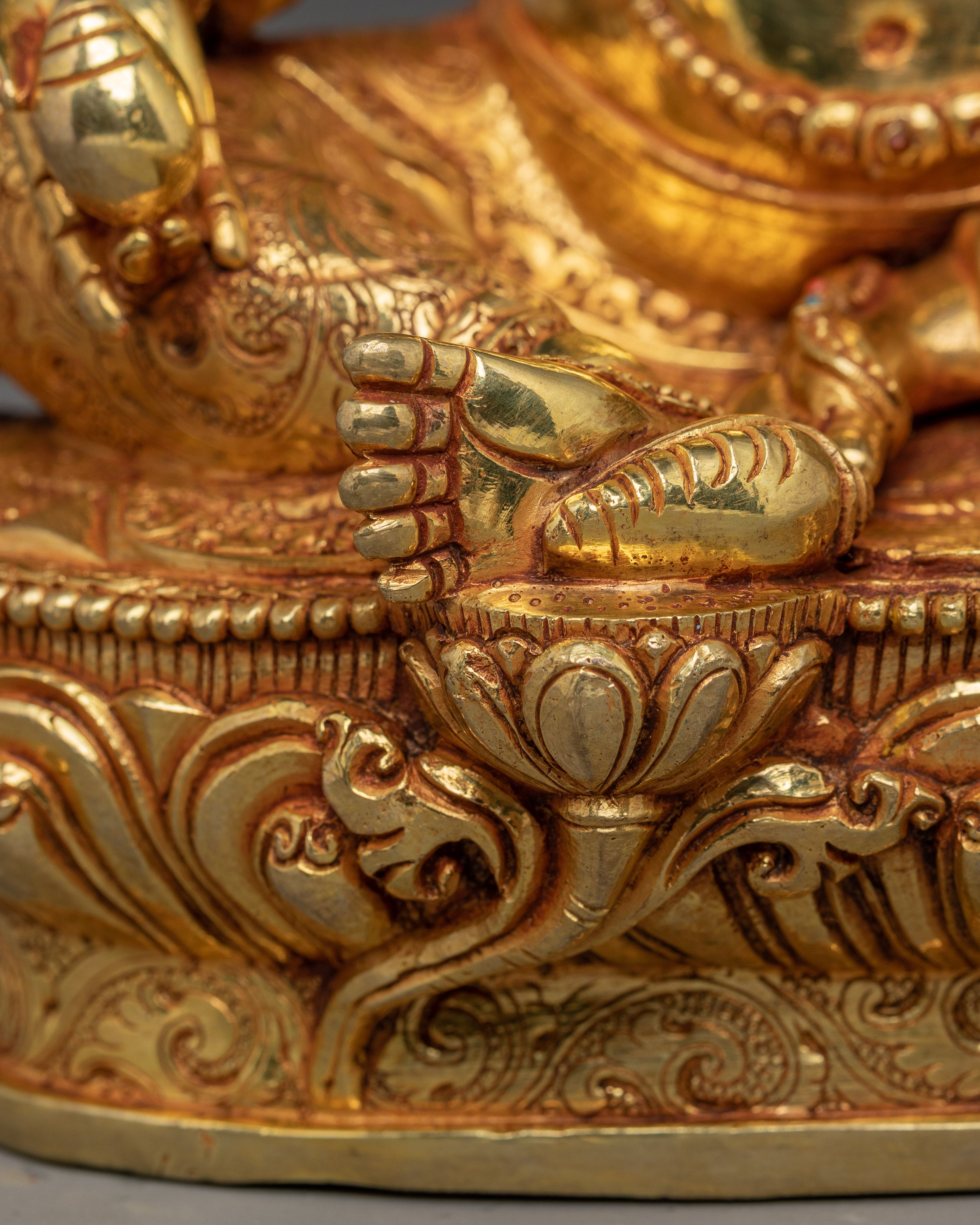 Golden Dzambhala Handmade Statue | Lord of Wealth