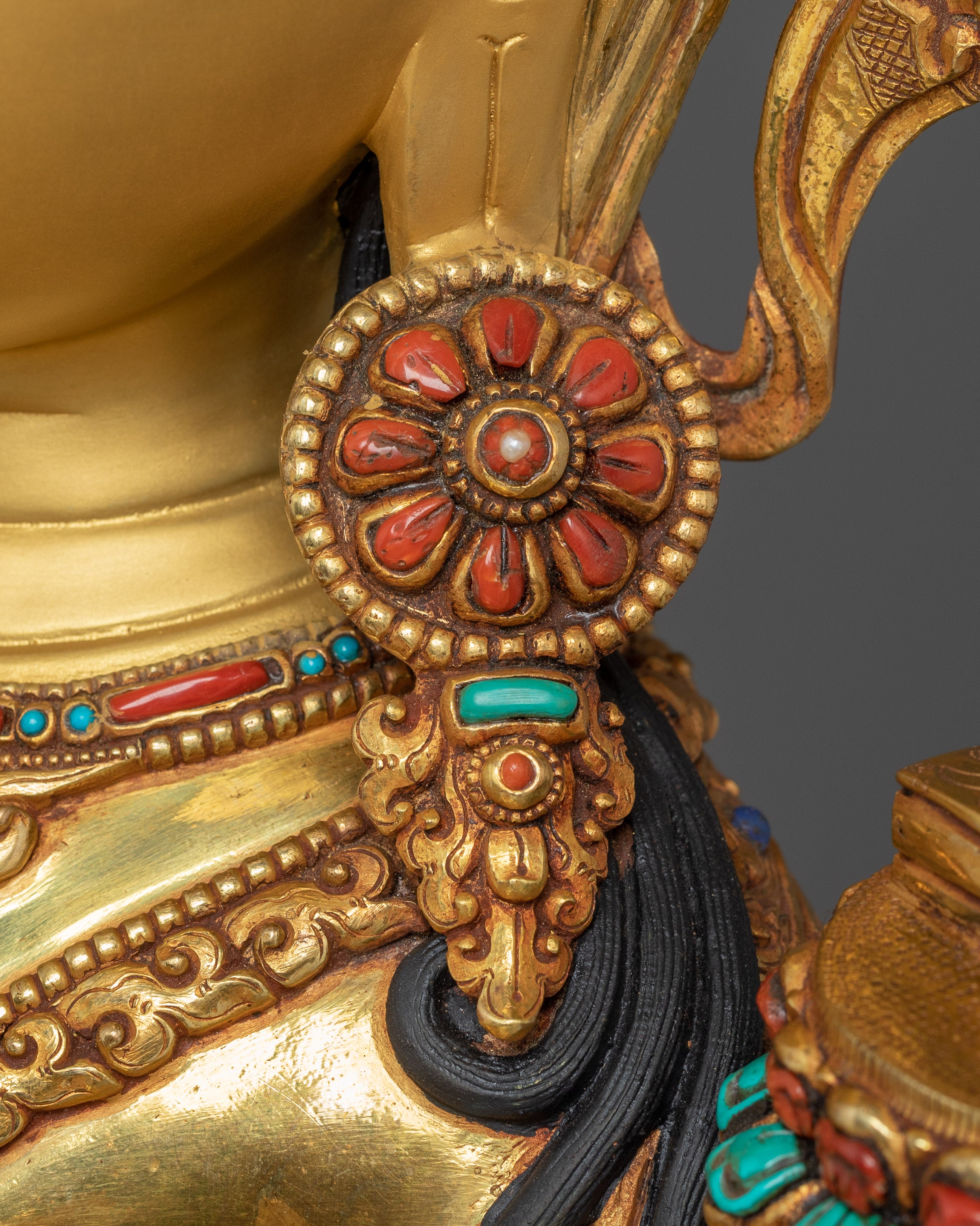 Statue of Bodhisattva Manjushri - 67.5cm Handmade Copper Statue