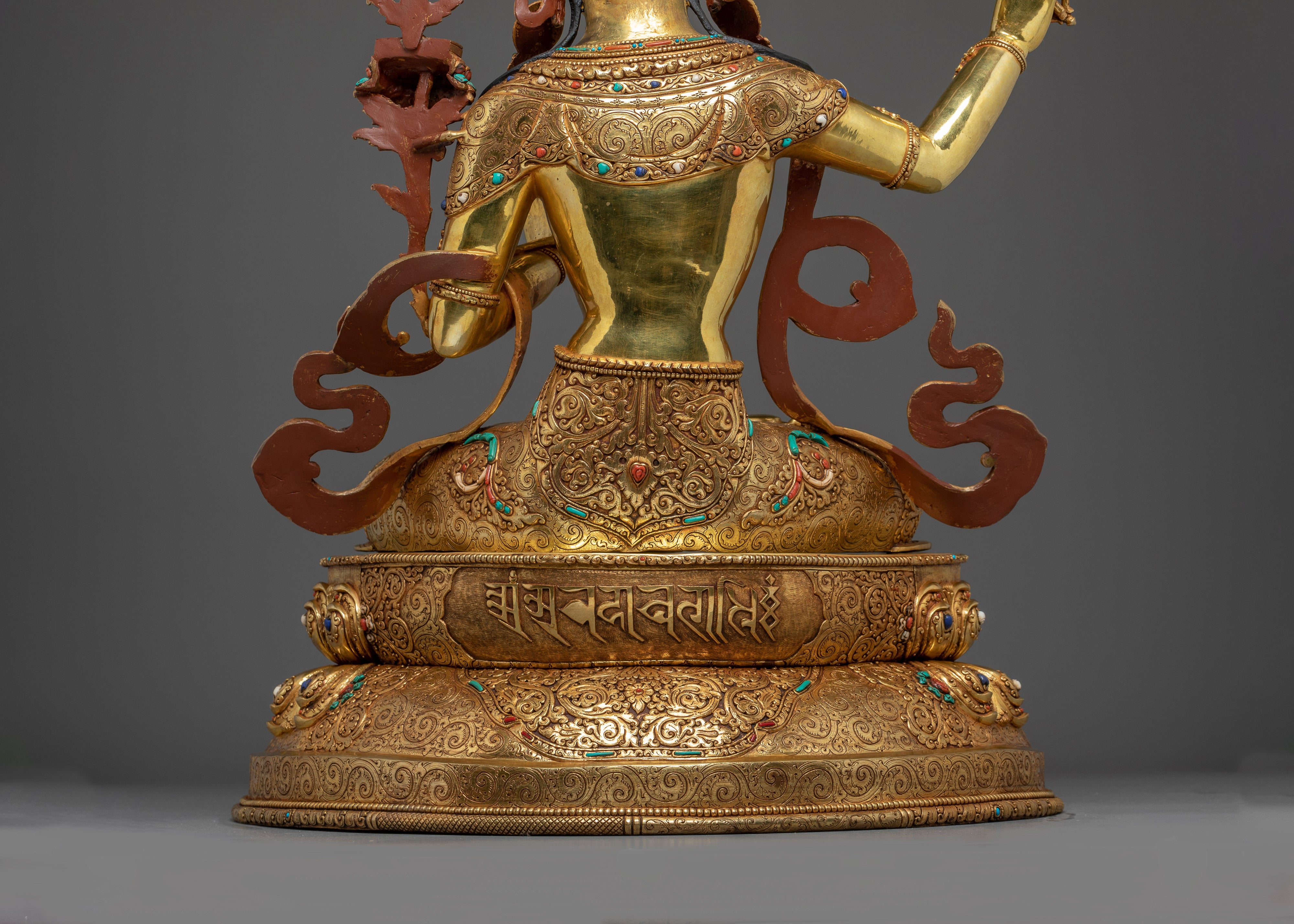 Statue of Bodhisattva Manjushri - 67.5cm Handmade Copper Statue