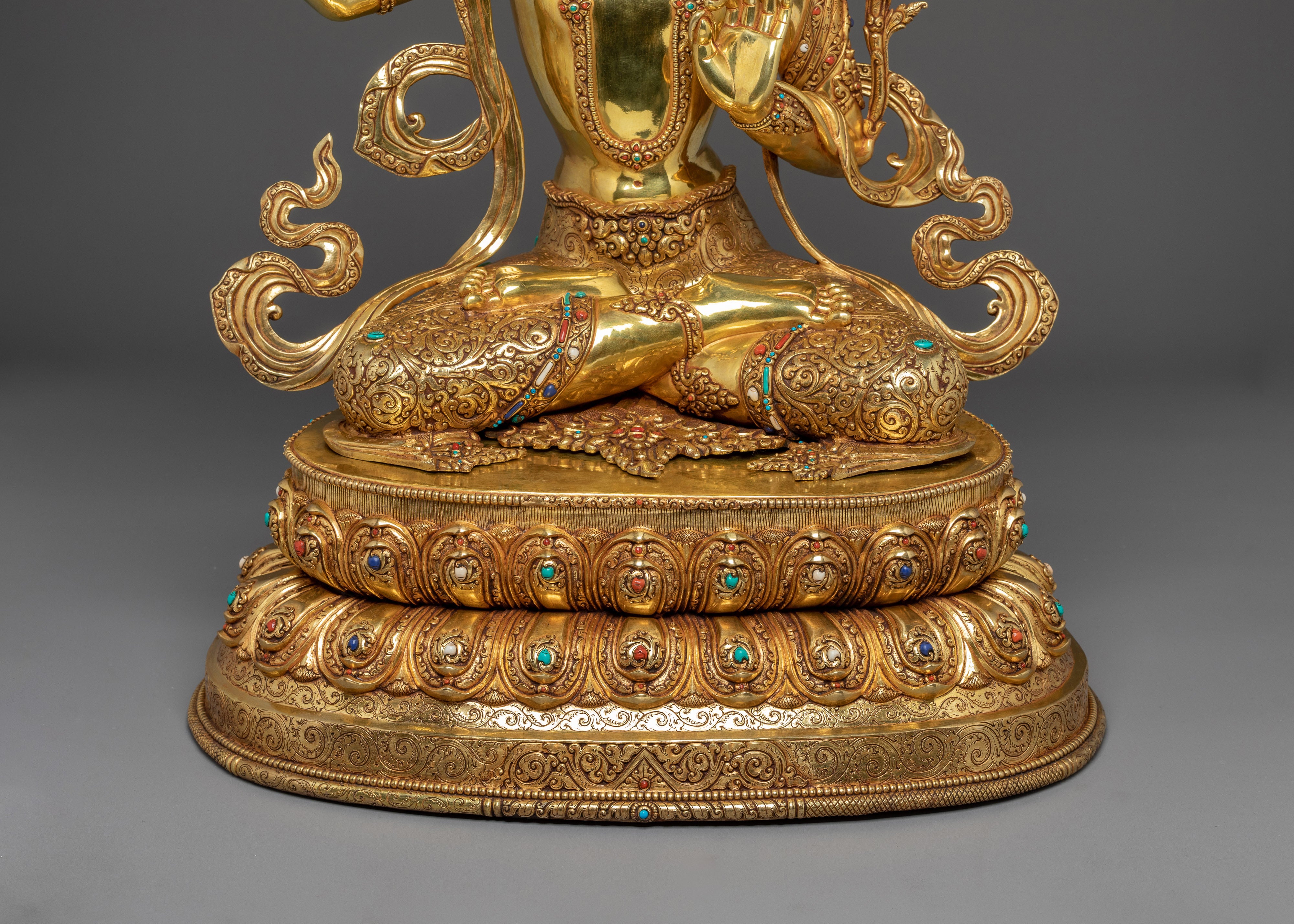 Statue of Bodhisattva Manjushri - 67.5cm Handmade Copper Statue